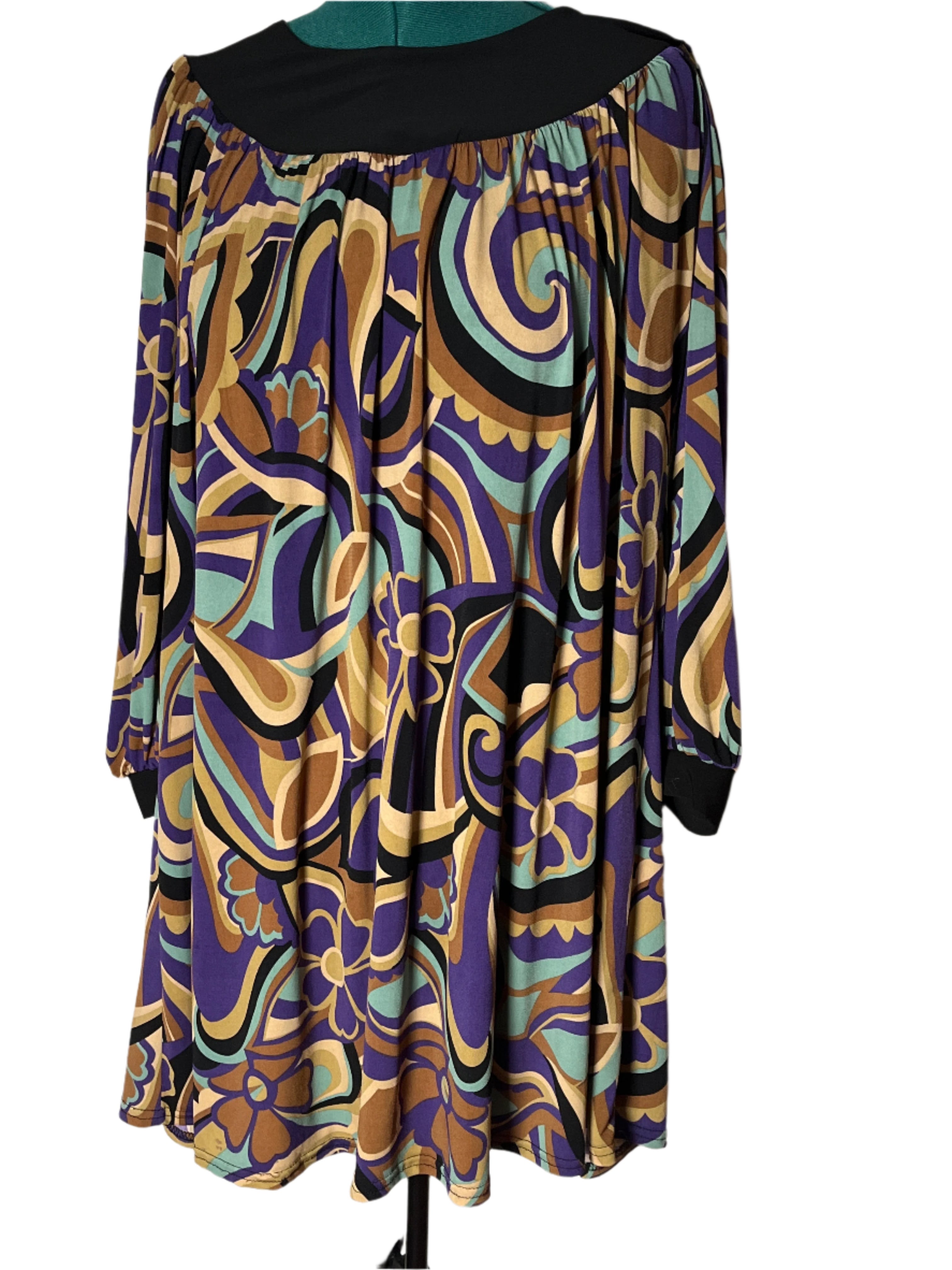 Tiana B -Vintage Patterned Dress (Large)