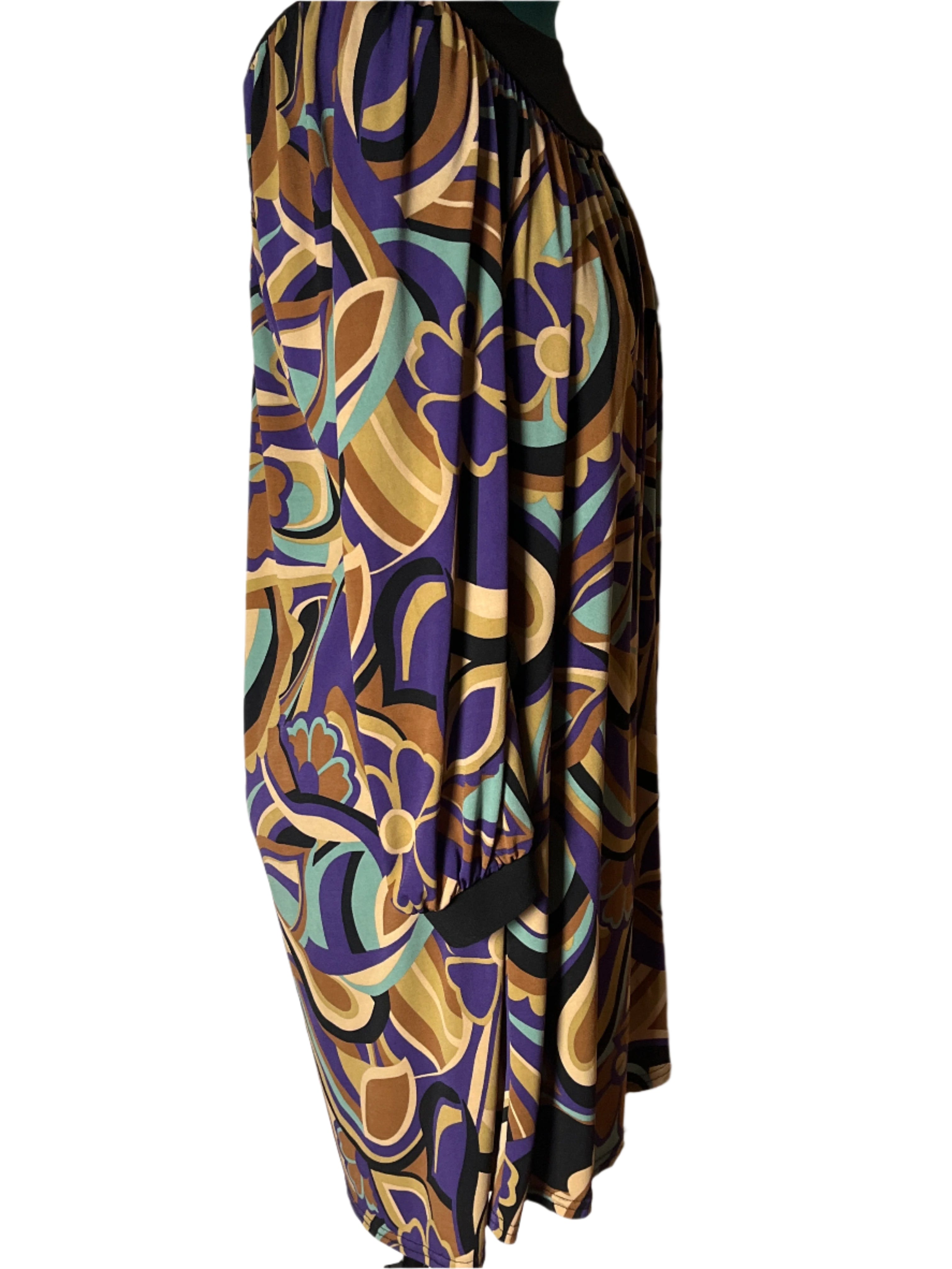 Tiana B -Vintage Patterned Dress (Large)