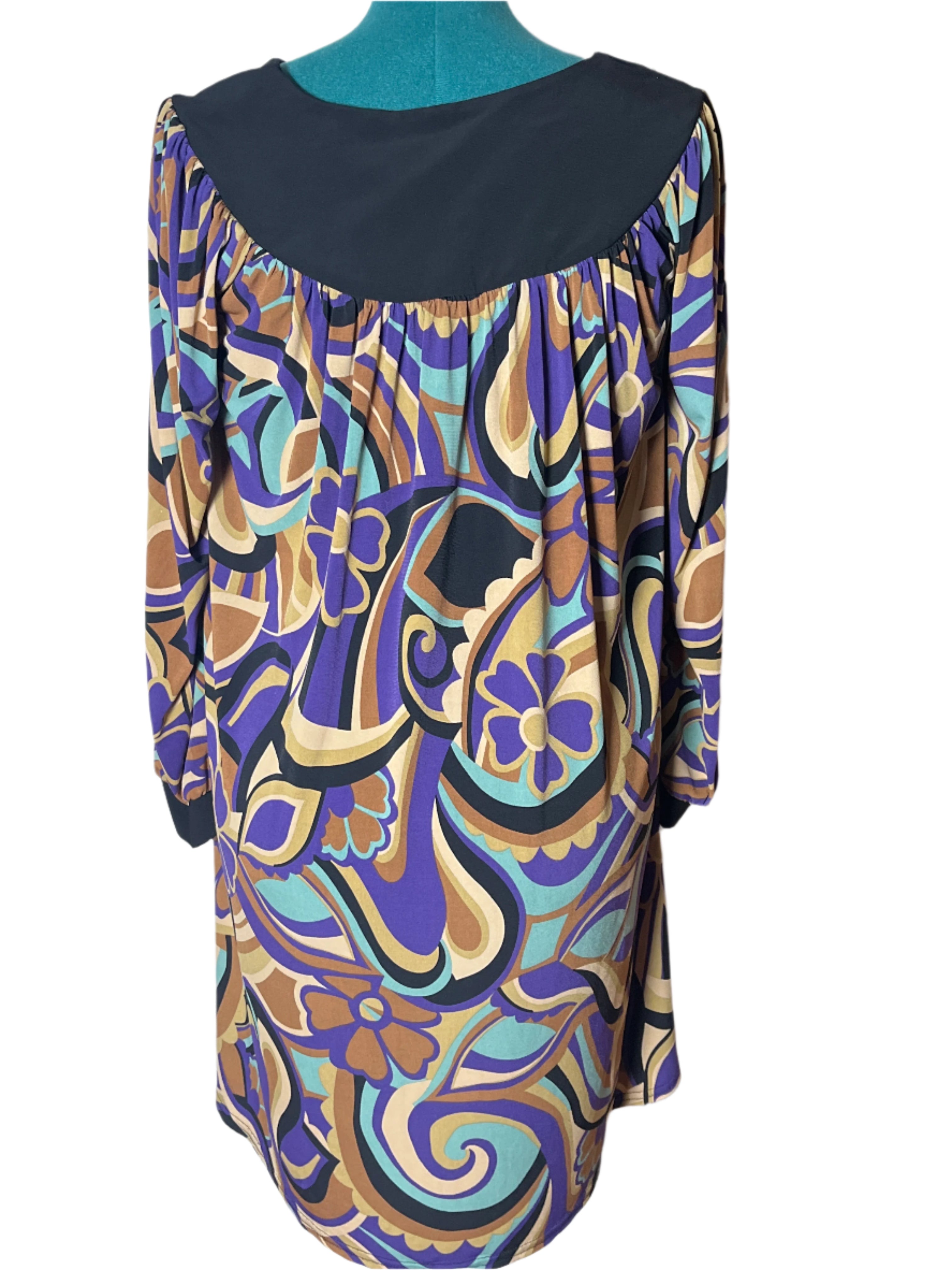 Tiana B -Vintage Patterned Dress (Large)