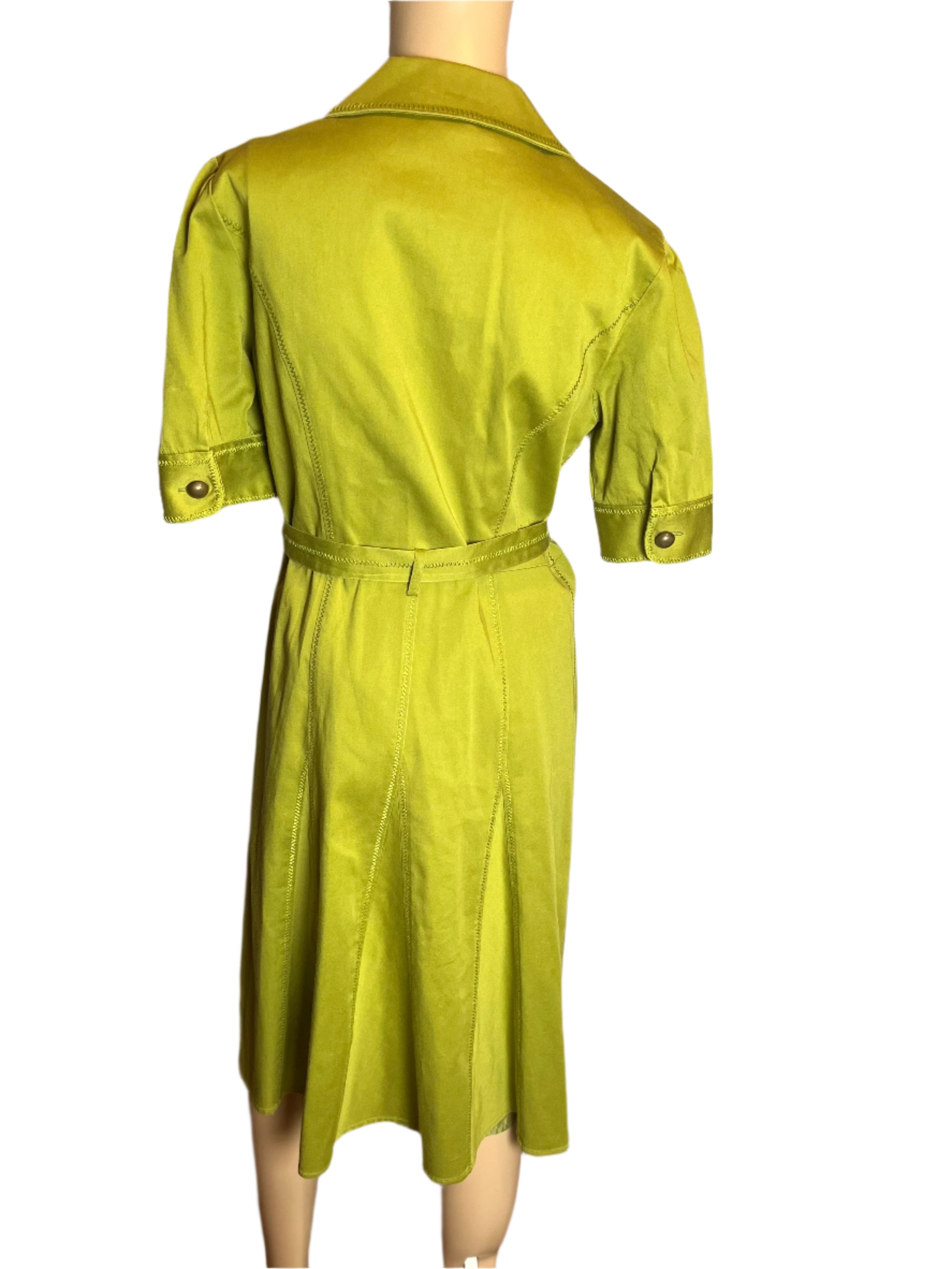 Olive Green Button-Up Dress (size 6)