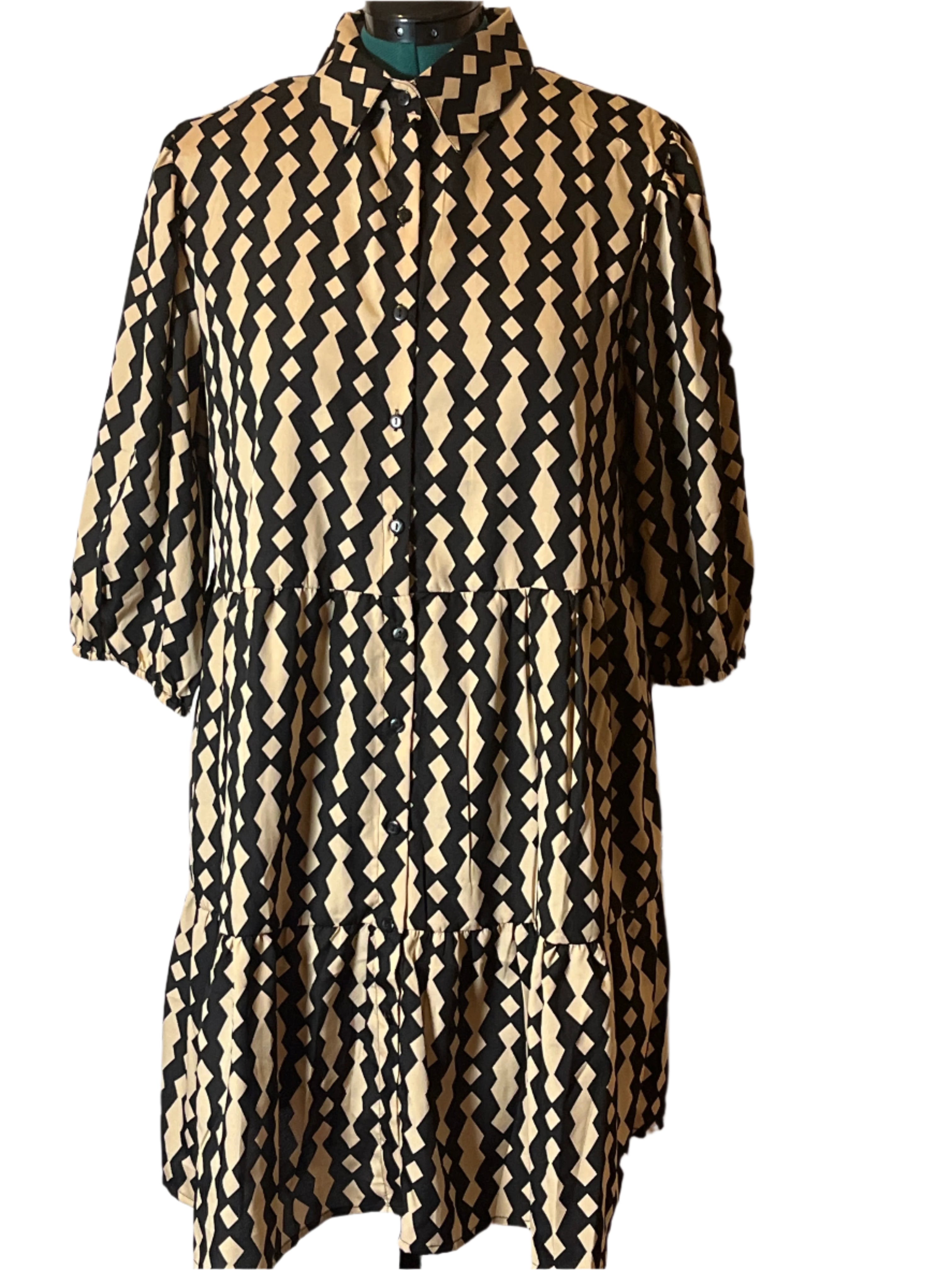 Casse’s -Geometric Patterned Dress (size 2x)