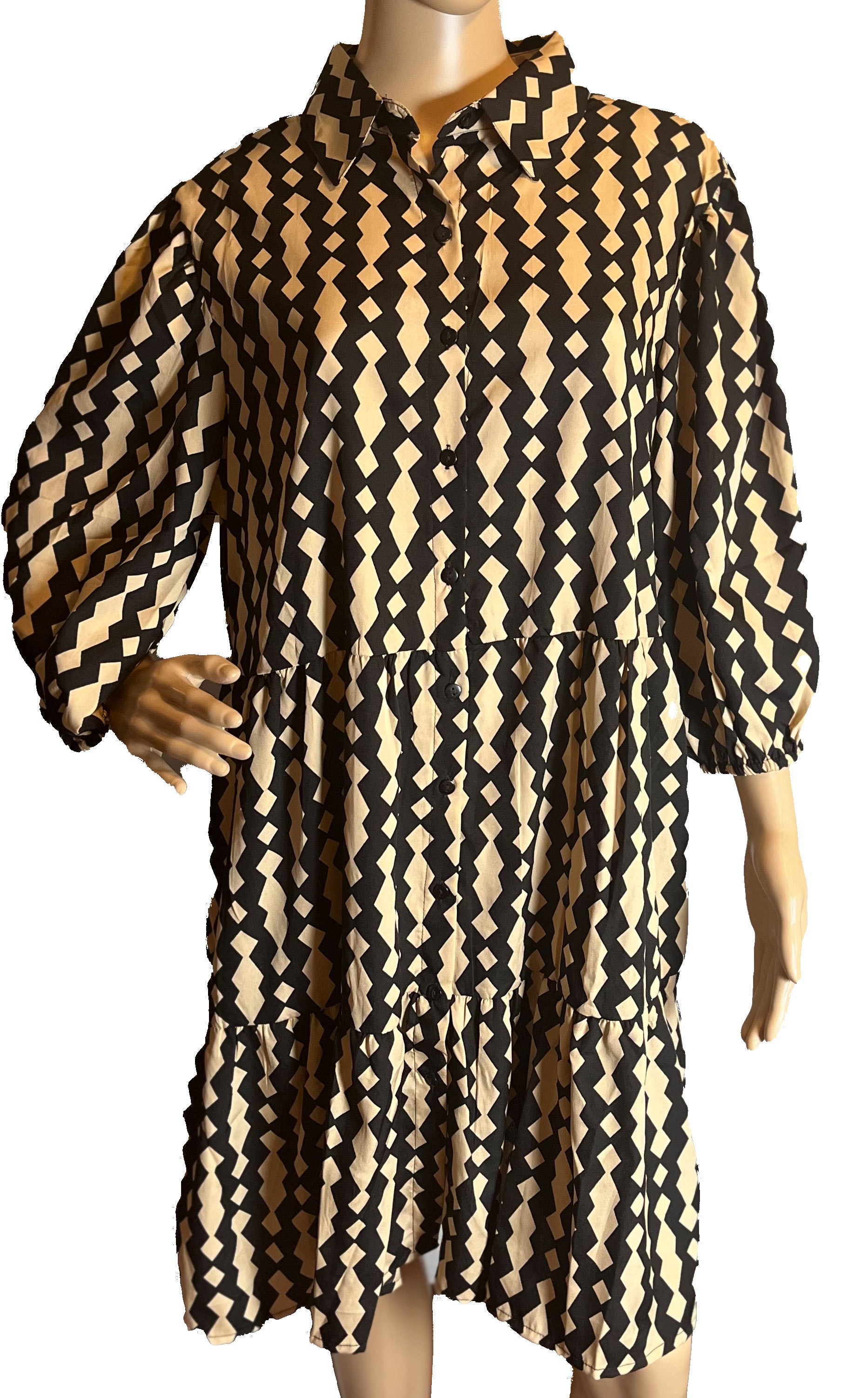 Casse’s -Geometric Patterned Dress (size 2x)