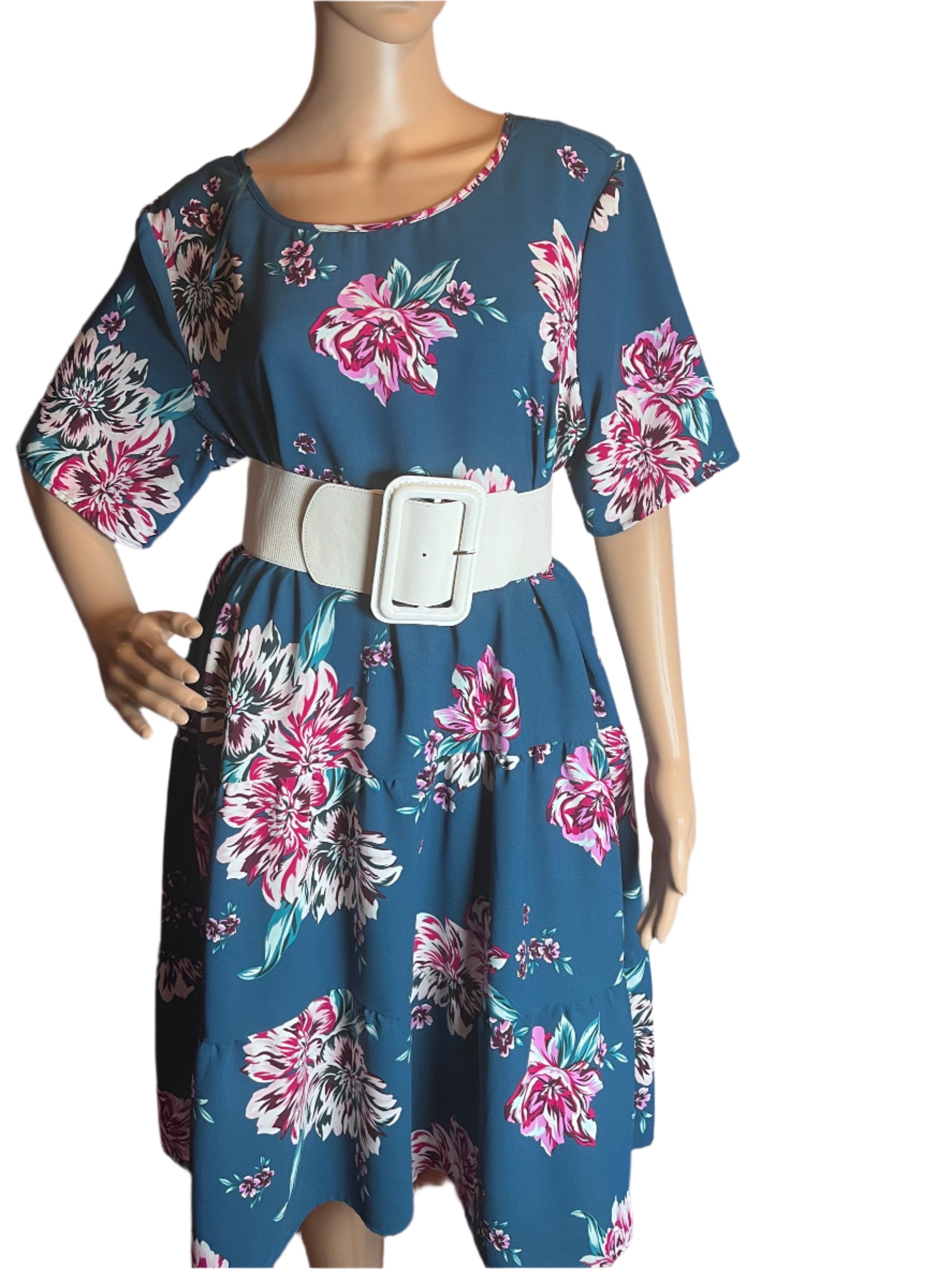 Terra Sky -Floral Dress (size 2x)