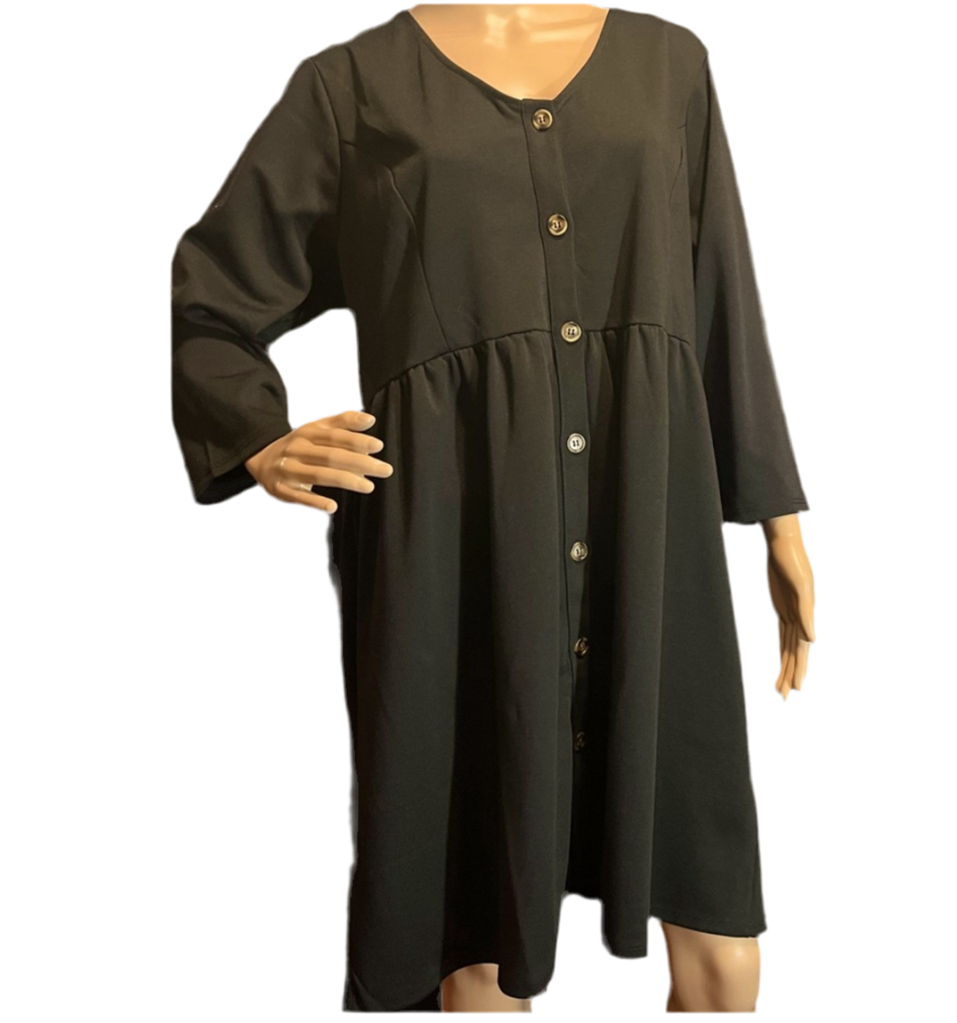 NY Collection -Black Button-Down Dress (size 2x)