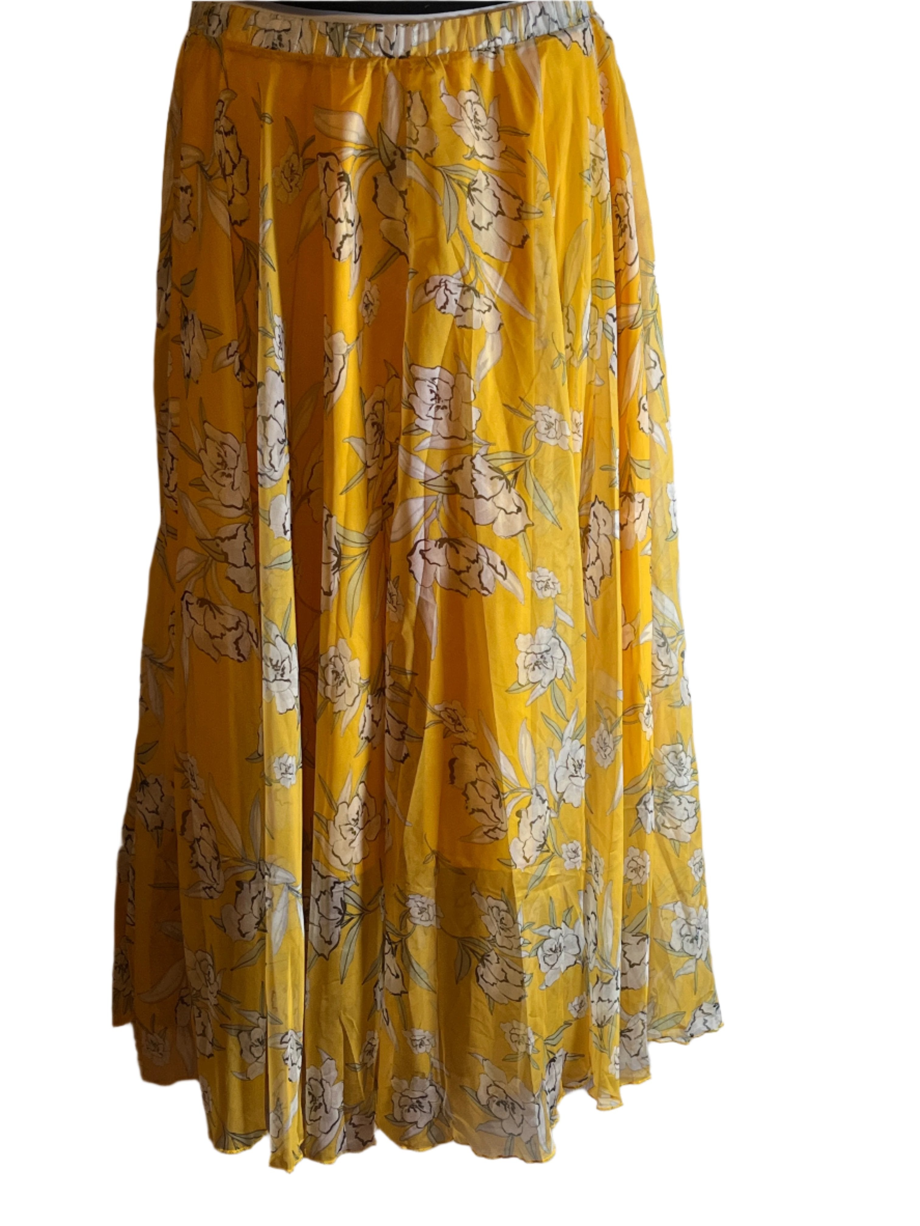 New with Tag Chic -Floral Yellow Maxi Skirt (XL/XXL)