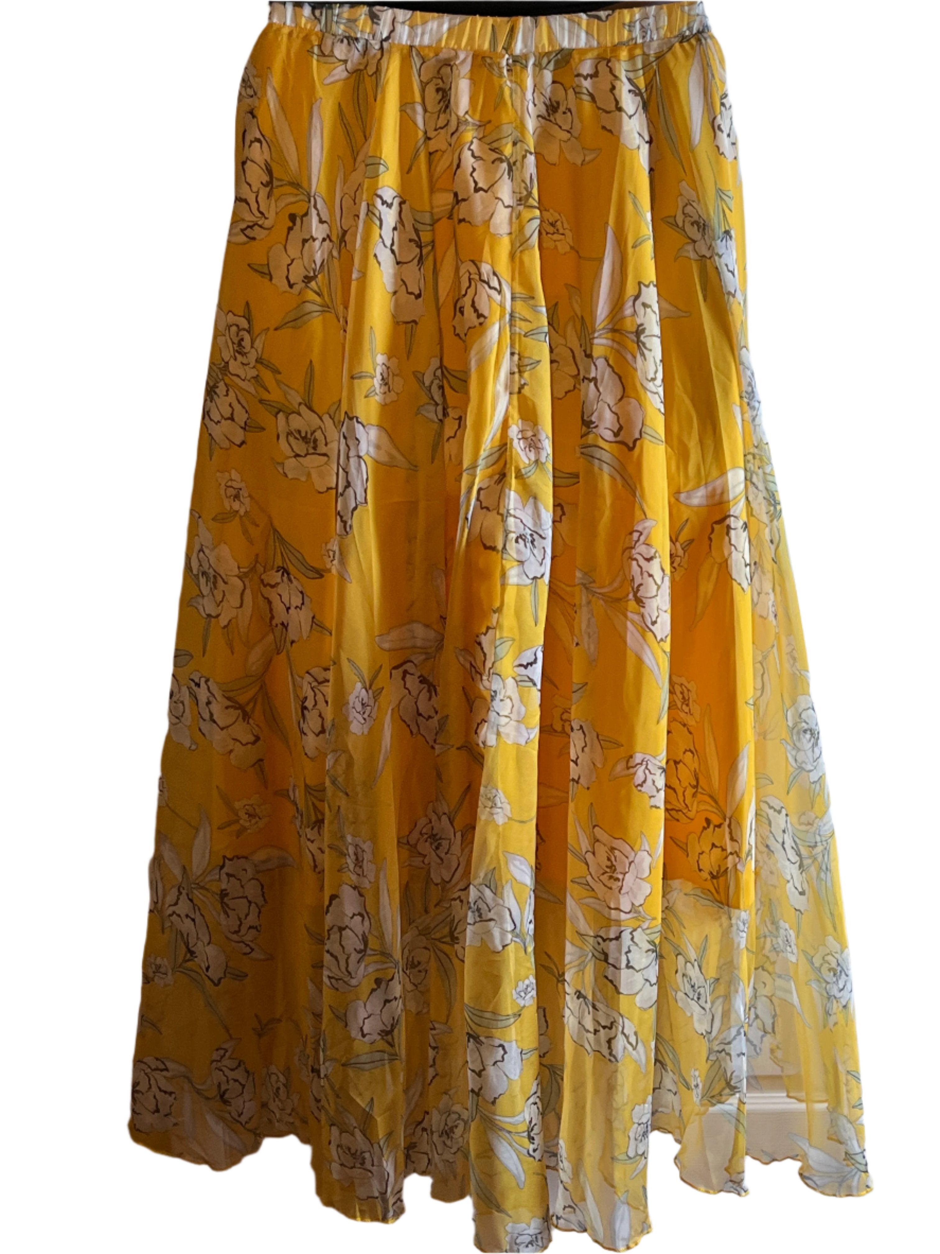 New with Tag Chic -Floral Yellow Maxi Skirt (XL/XXL)