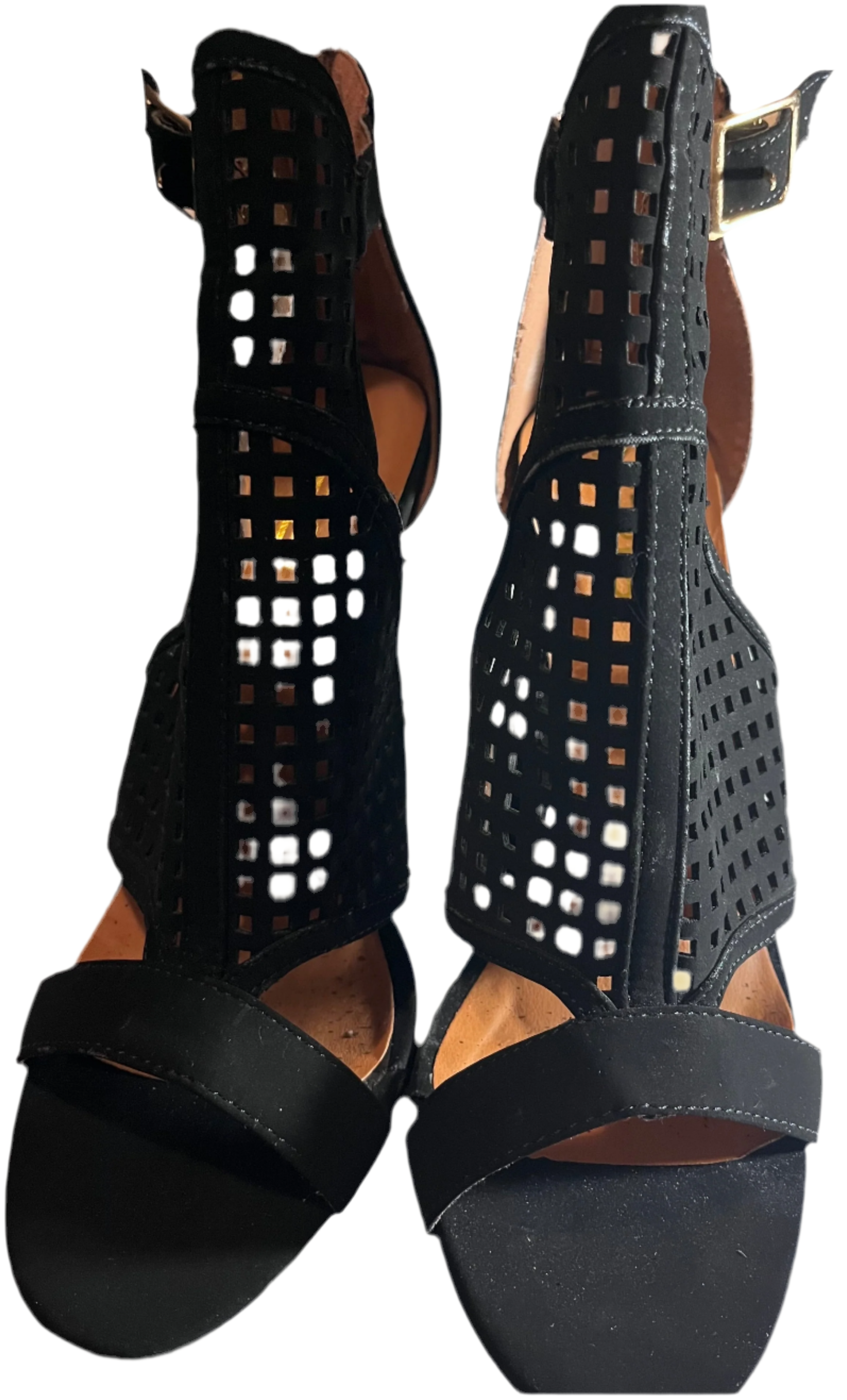 X2B- Black Heeled Sandals