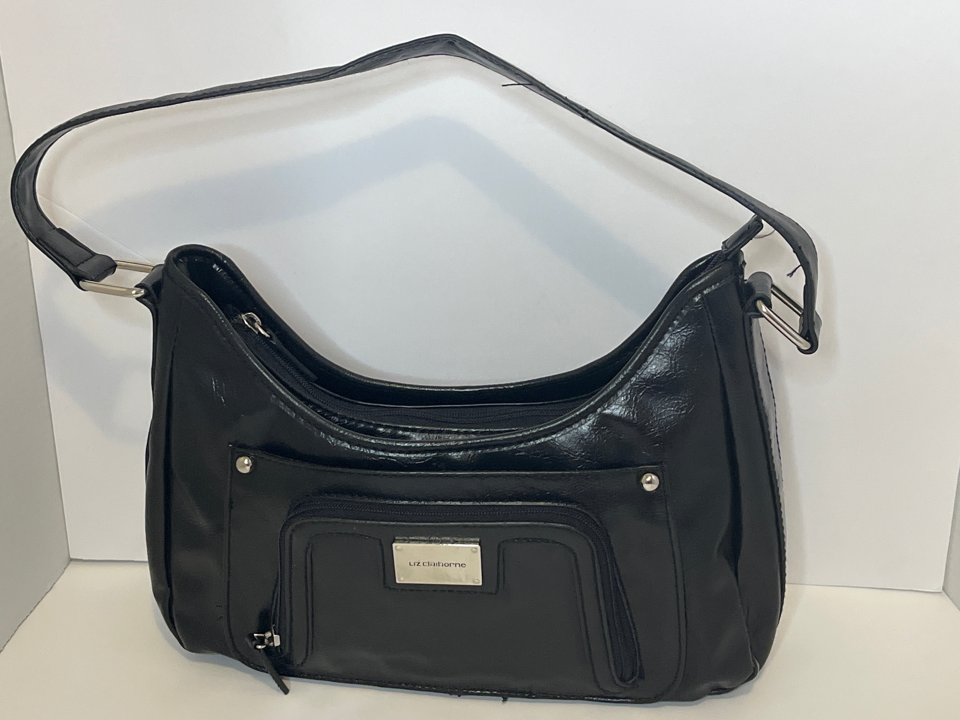 Liz Clairborne- Black Leather Shoulder Bag