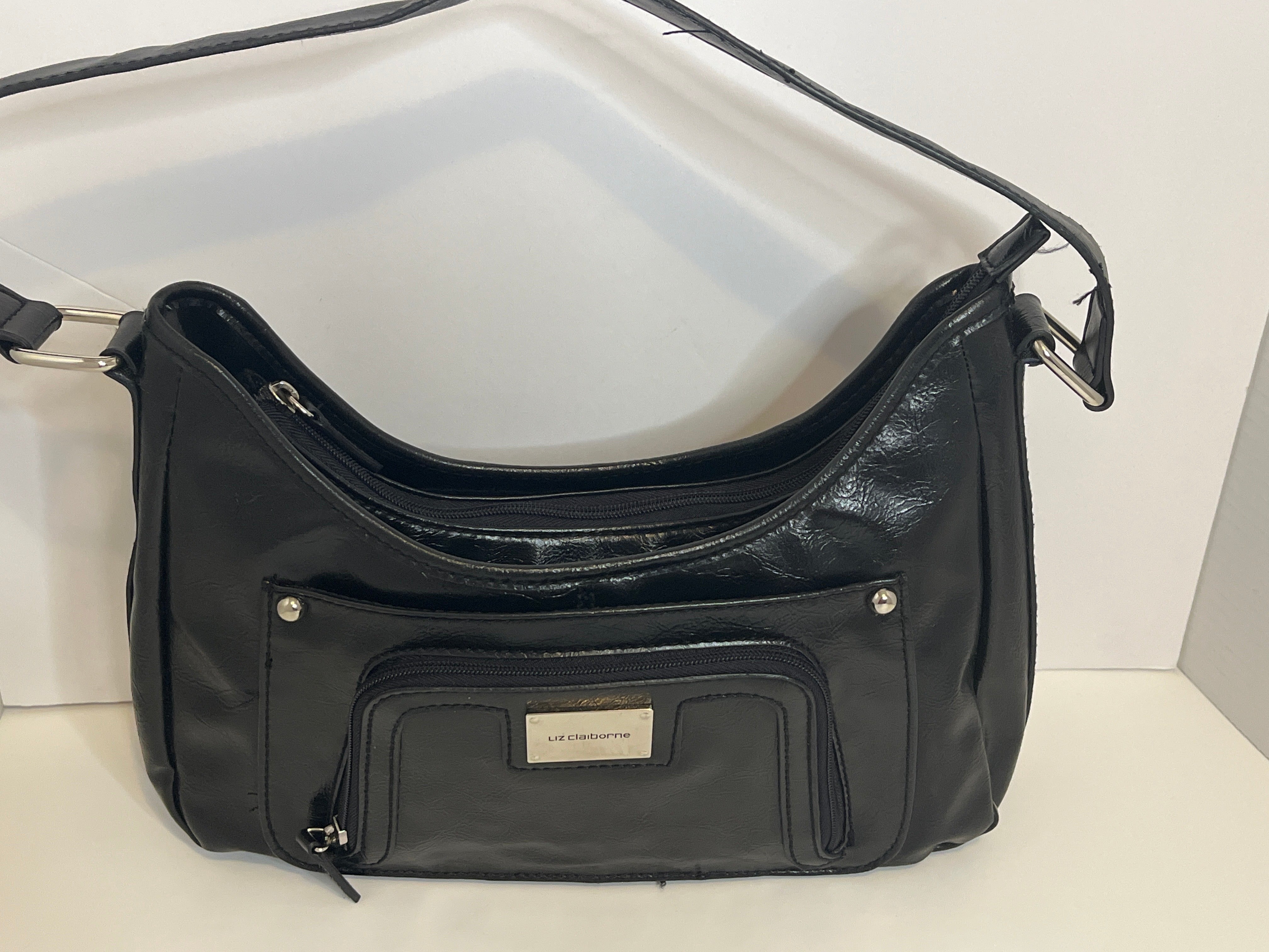 Liz Clairborne- Black Leather Shoulder Bag