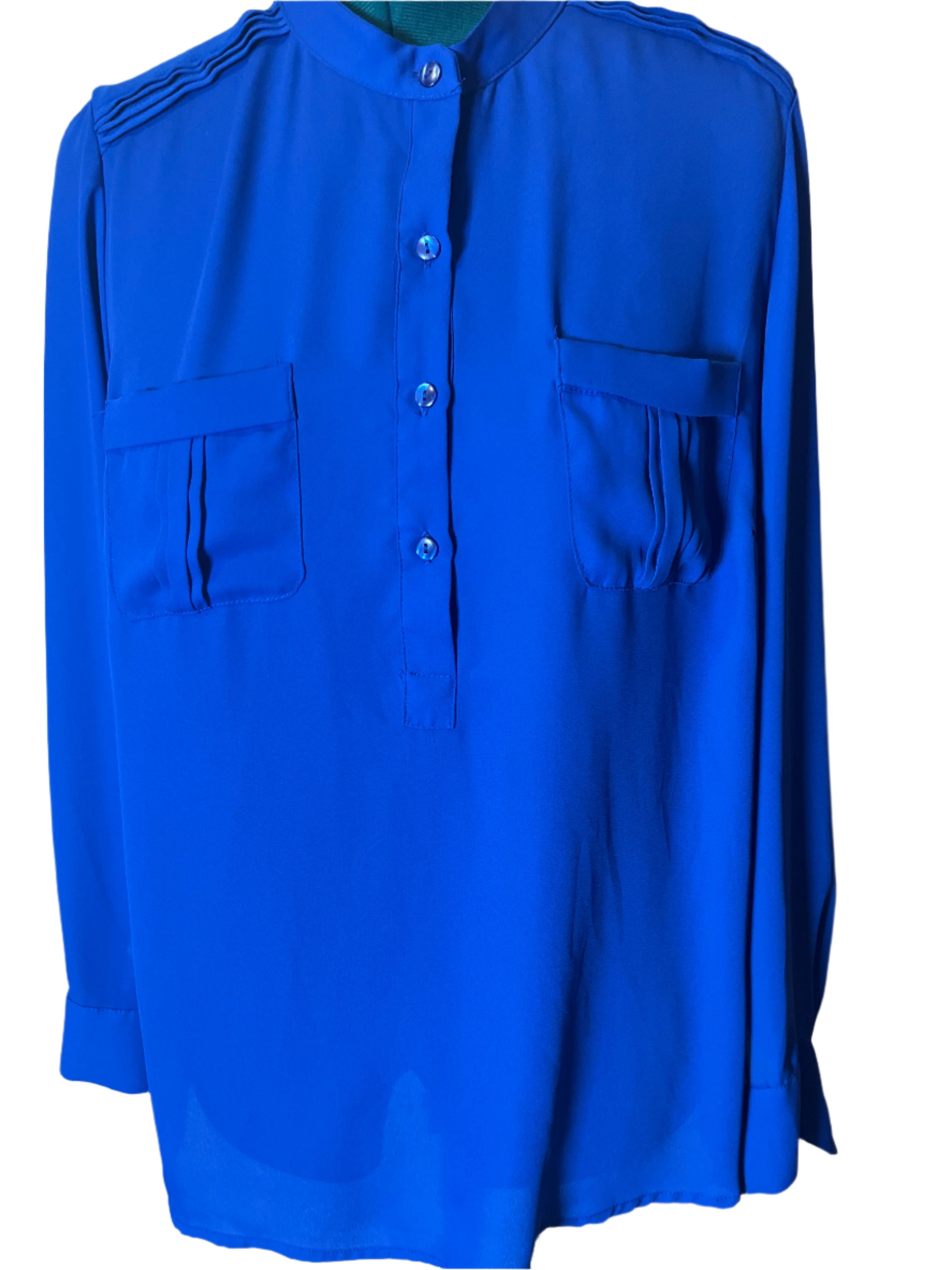 Dahlia-Blue Button-Up Shirt (size 2x)