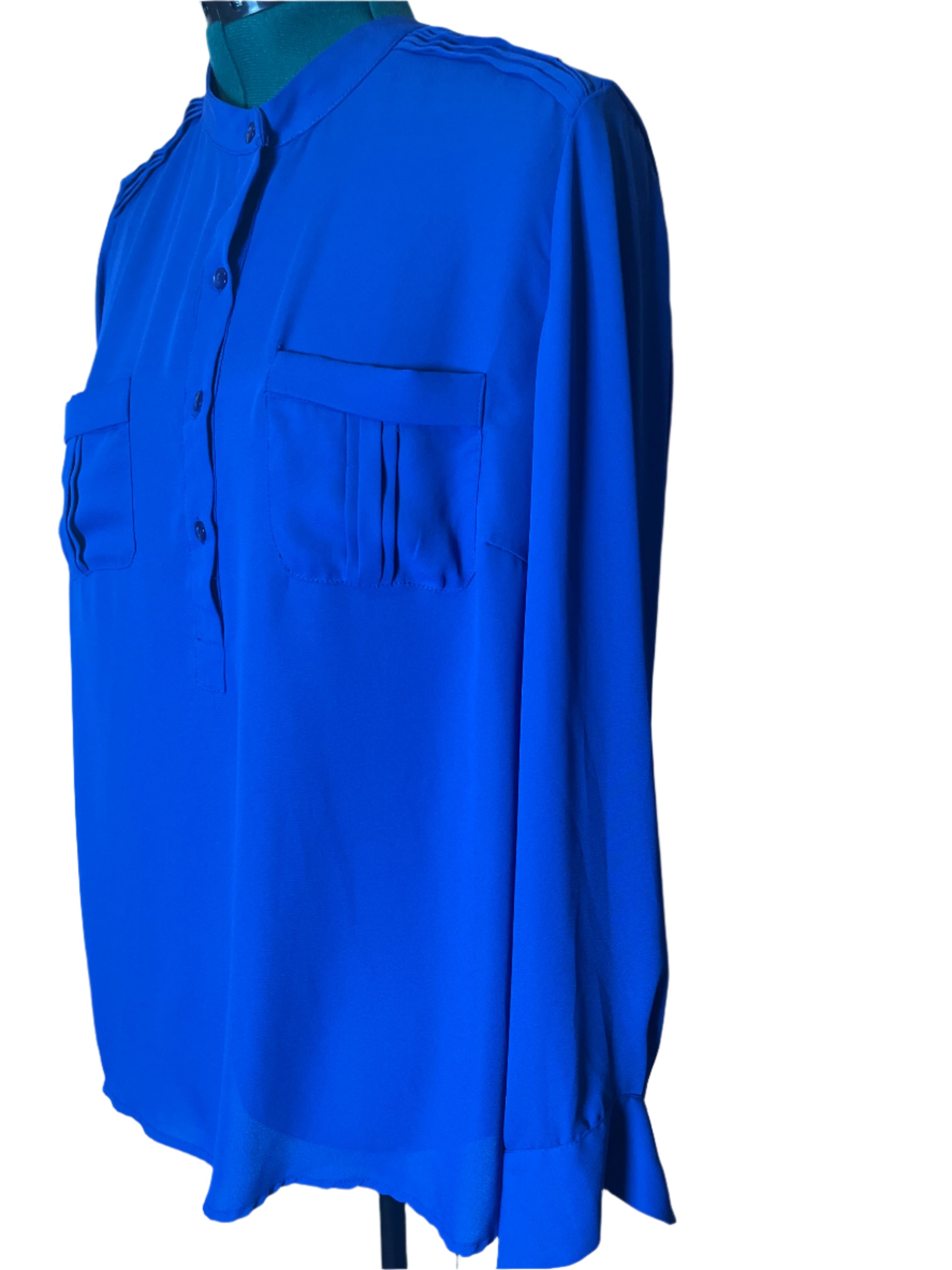 Dahlia-Blue Button-Up Shirt (size 2x)