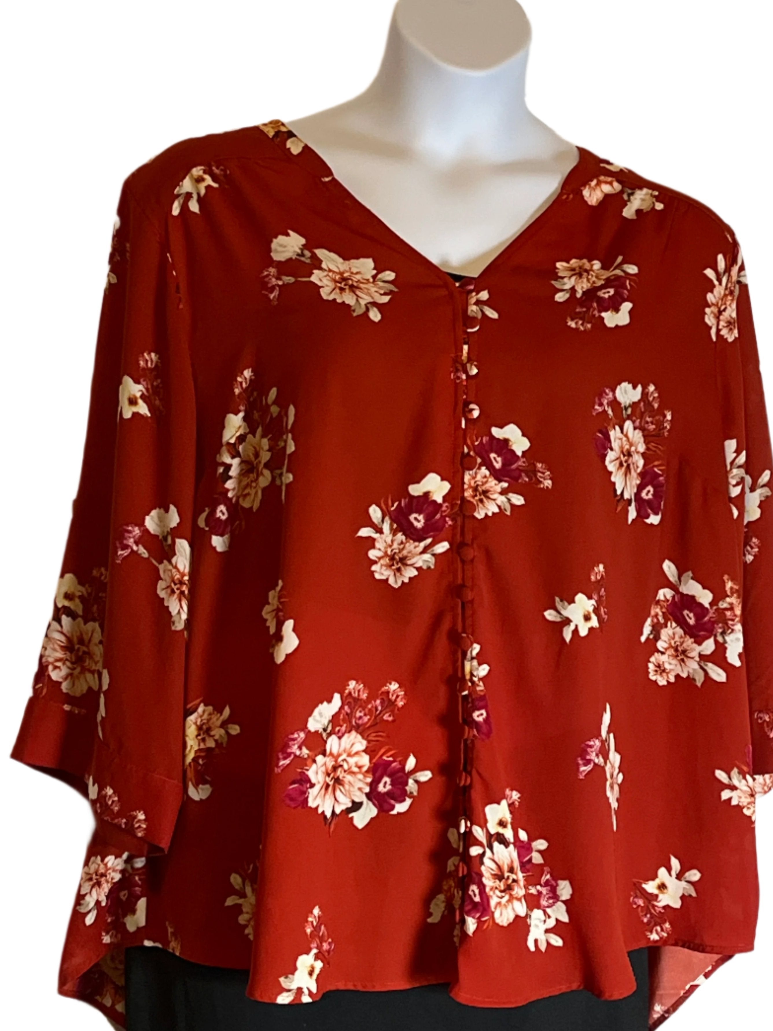 Torrid- Floral Button-Down Blouse (size 3x)