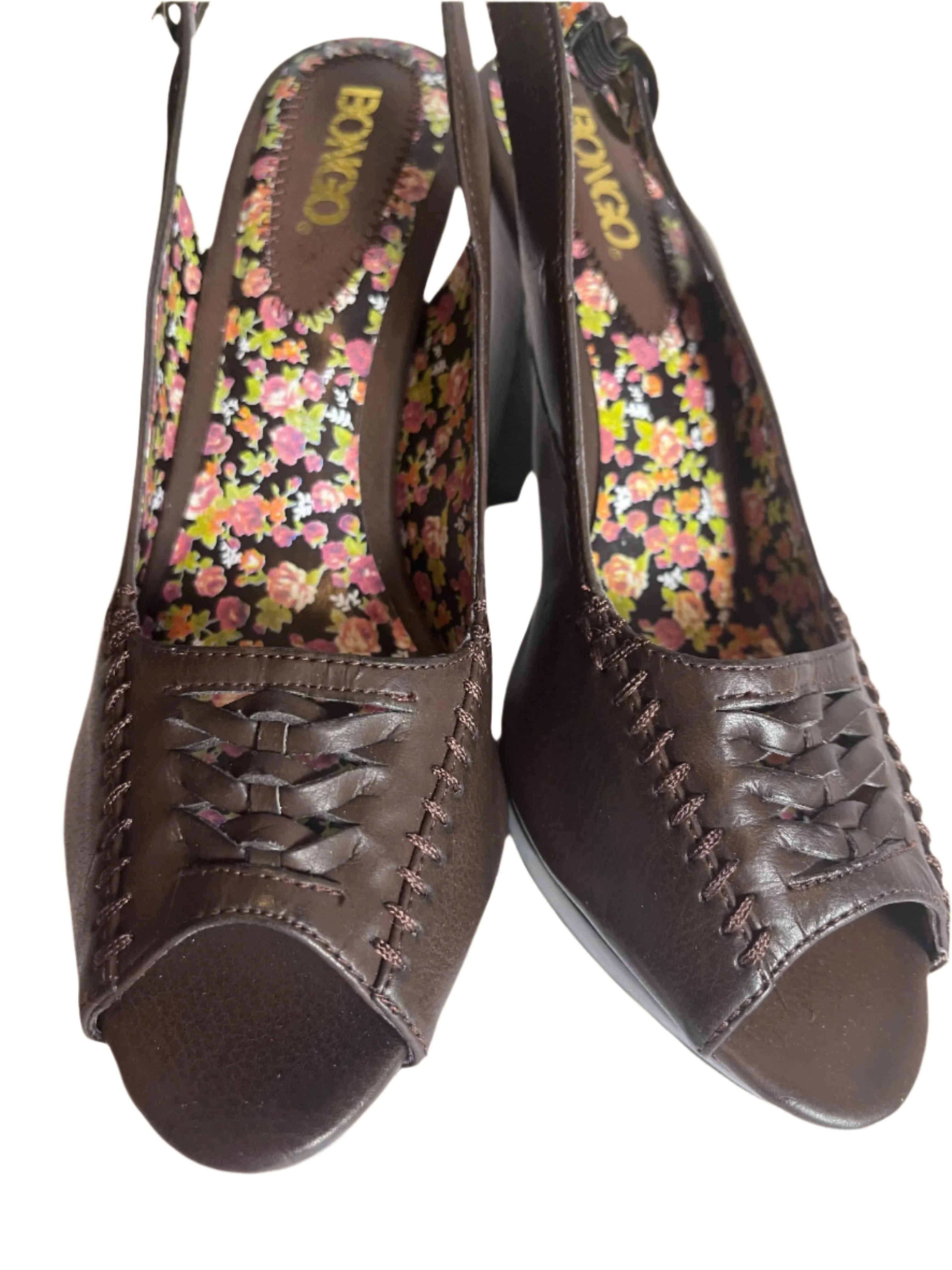 Bongo- Brown Open-toe Wedges