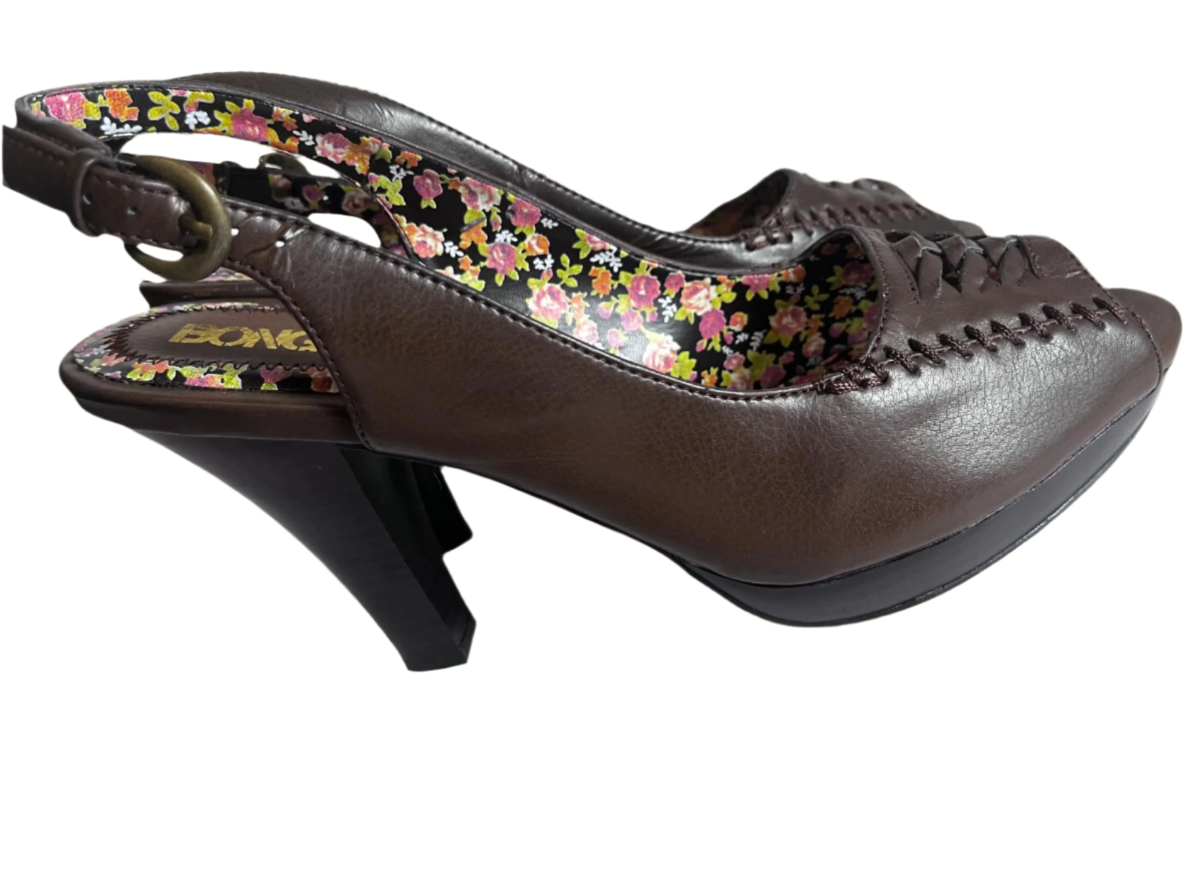 Bongo- Brown Open-toe Wedges