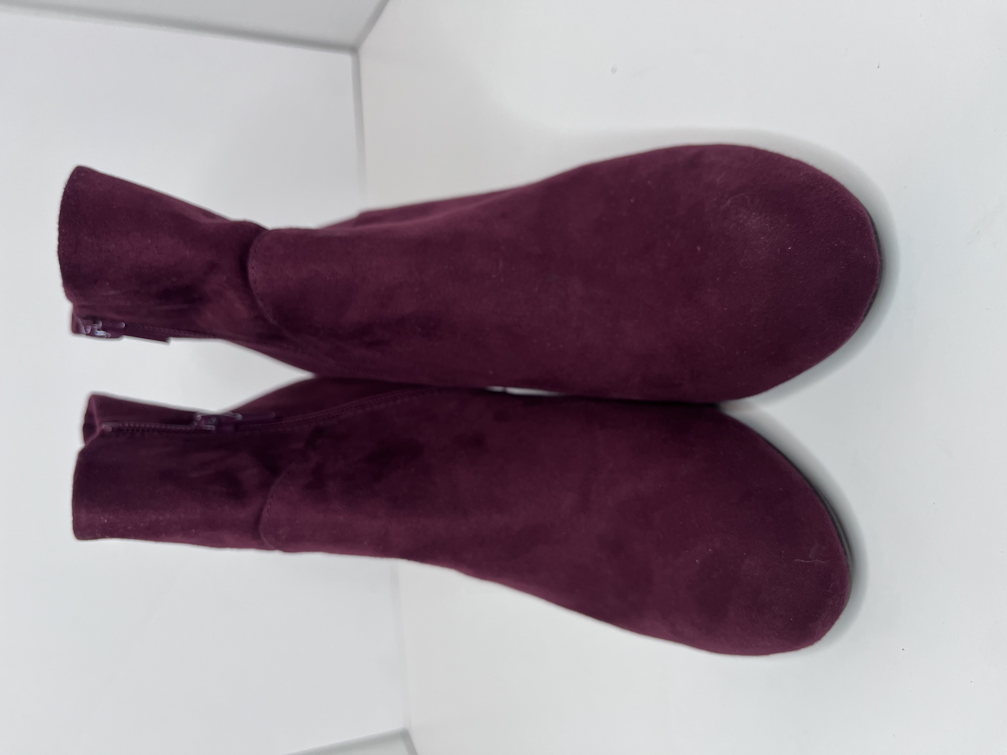 Burgundy Suede Ankle Boots (size 8)