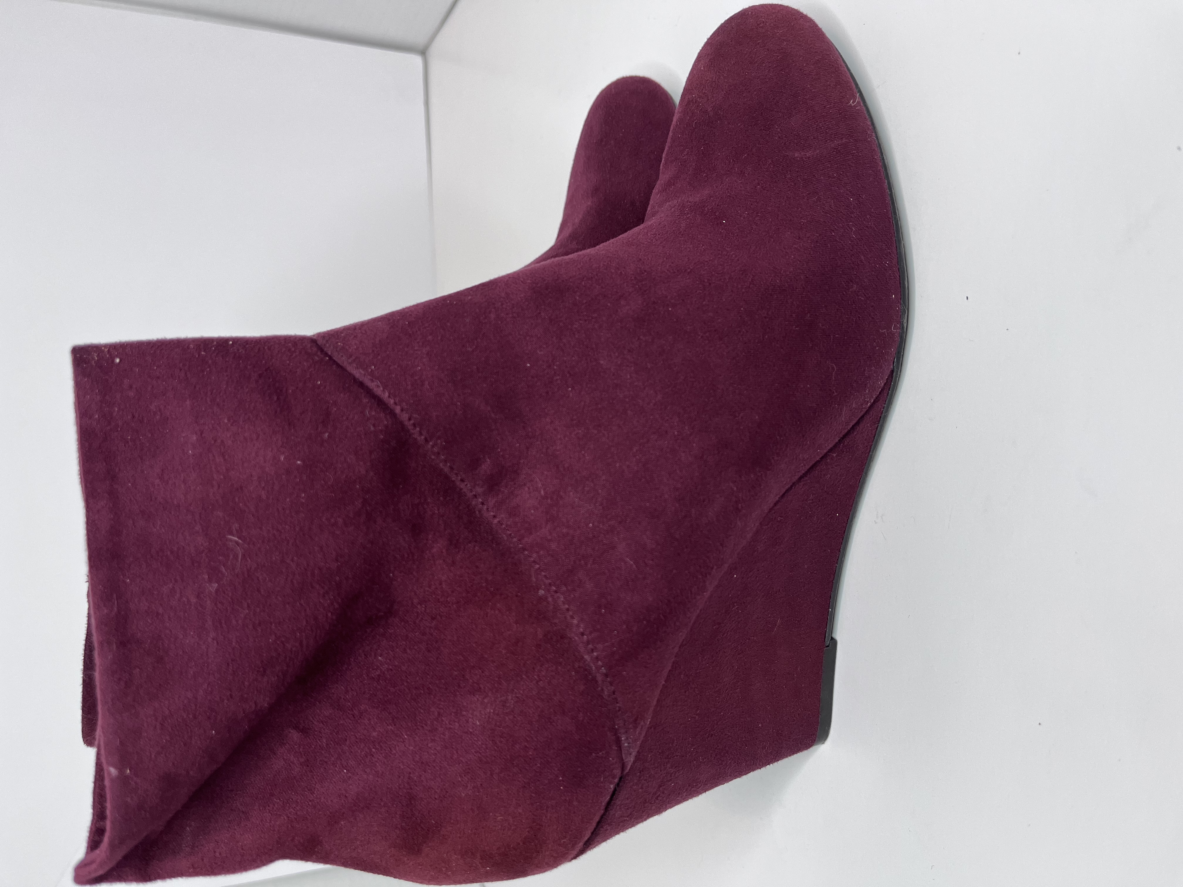 Burgundy Suede Ankle Boots (size 8)