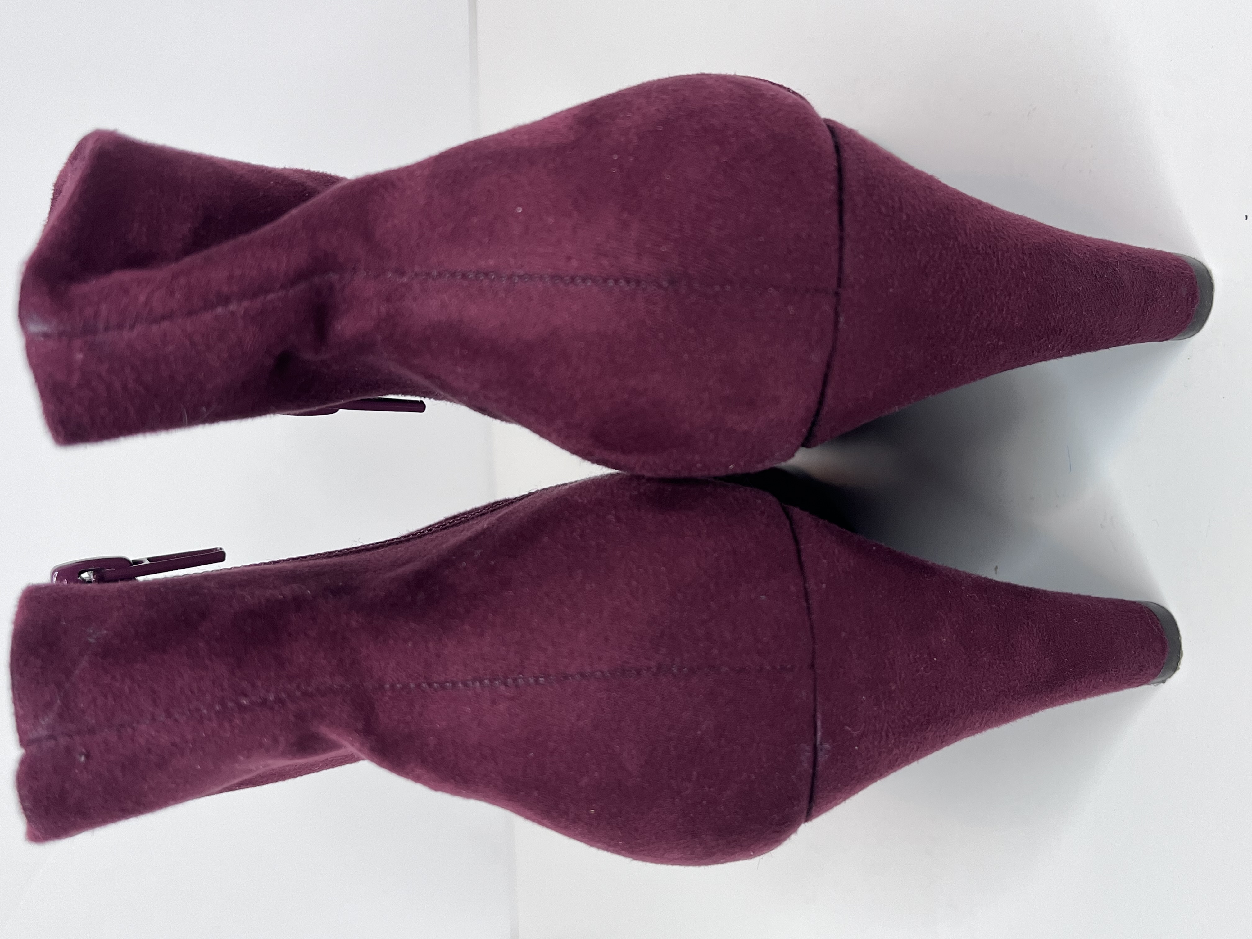 Burgundy Suede Ankle Boots (size 8)