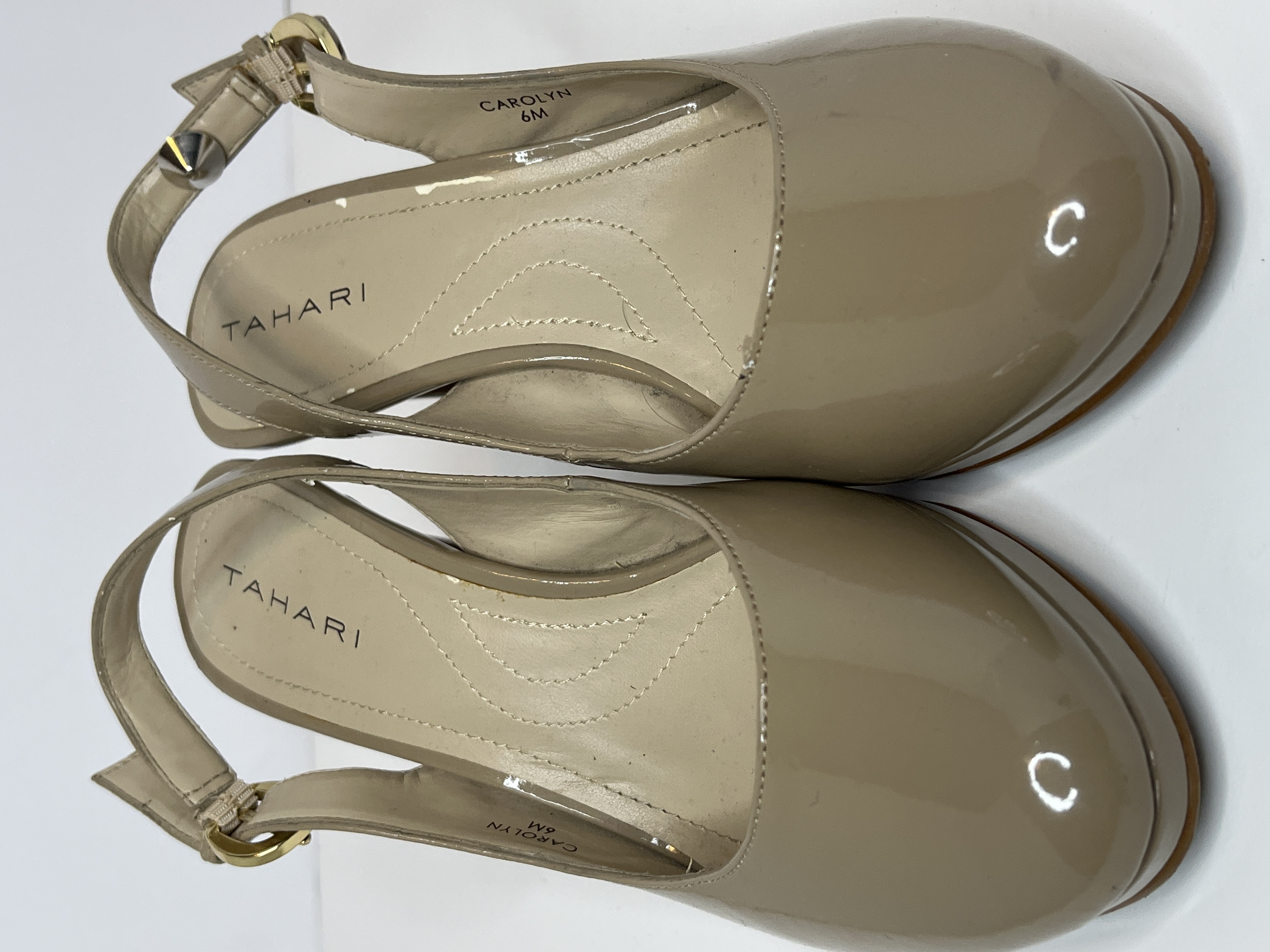 Tahari- Women's Patent Leather Slingback Shoes