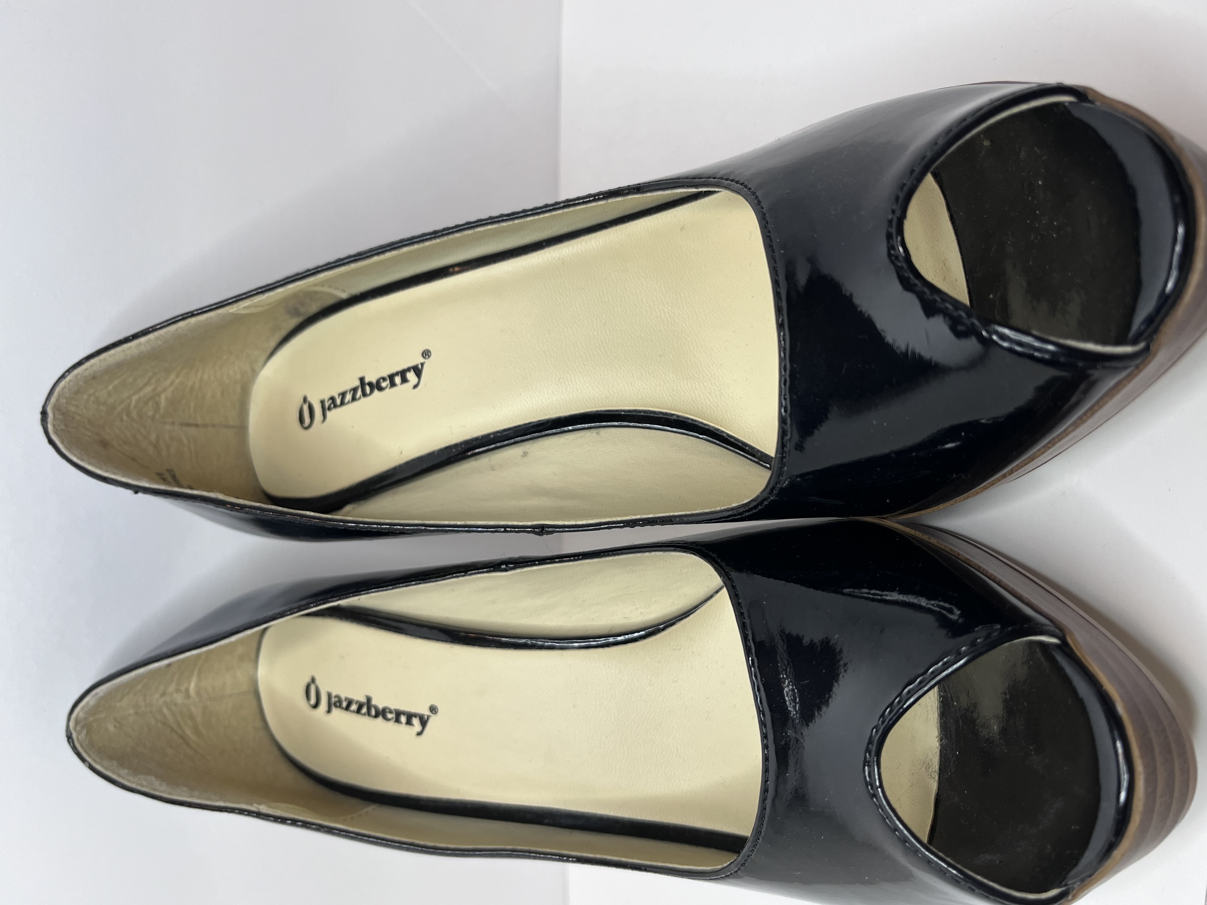 Jazzberry -Women's Black Peep Toe Shoes