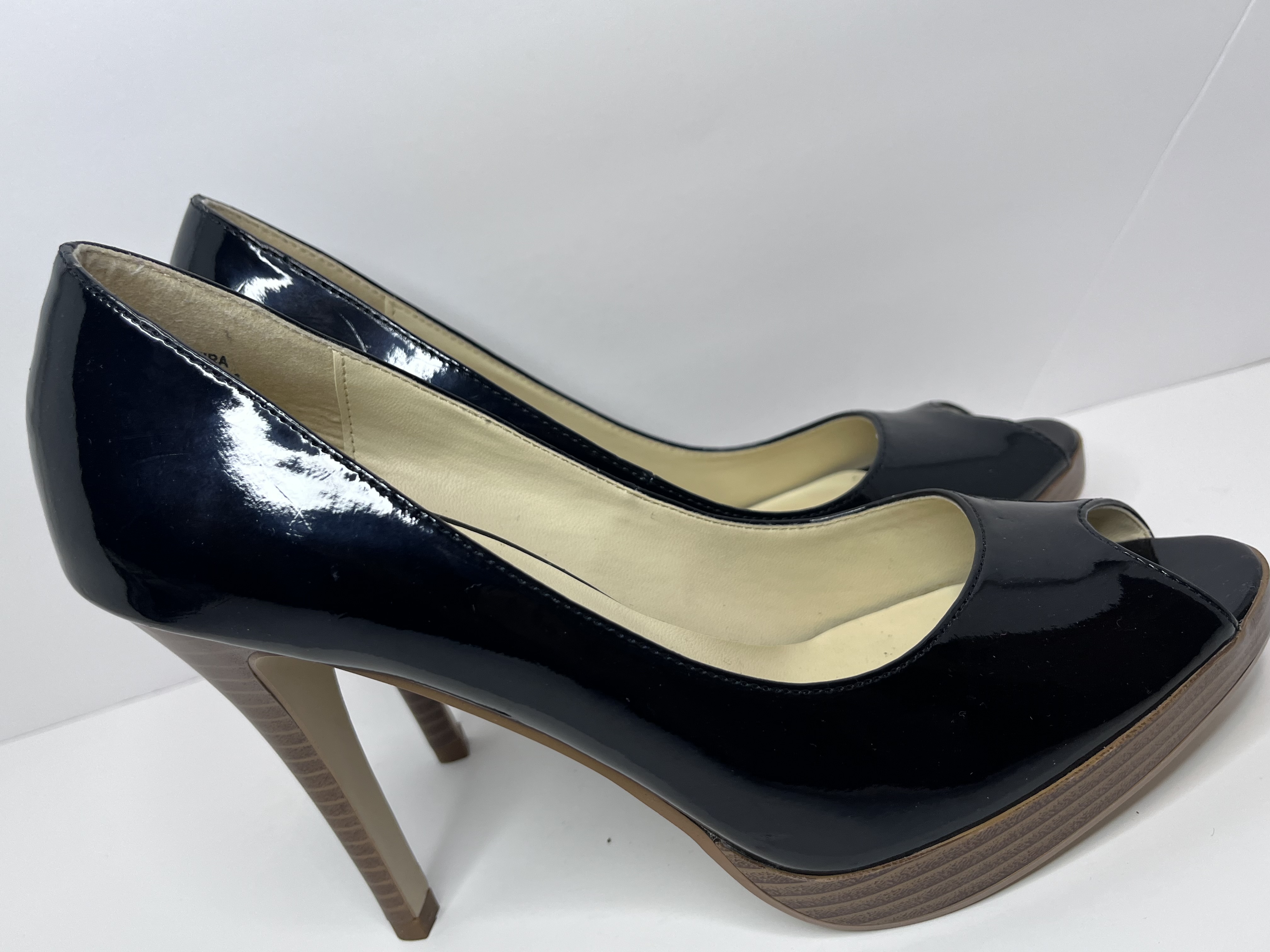 Jazzberry -Women's Black Peep Toe Shoes