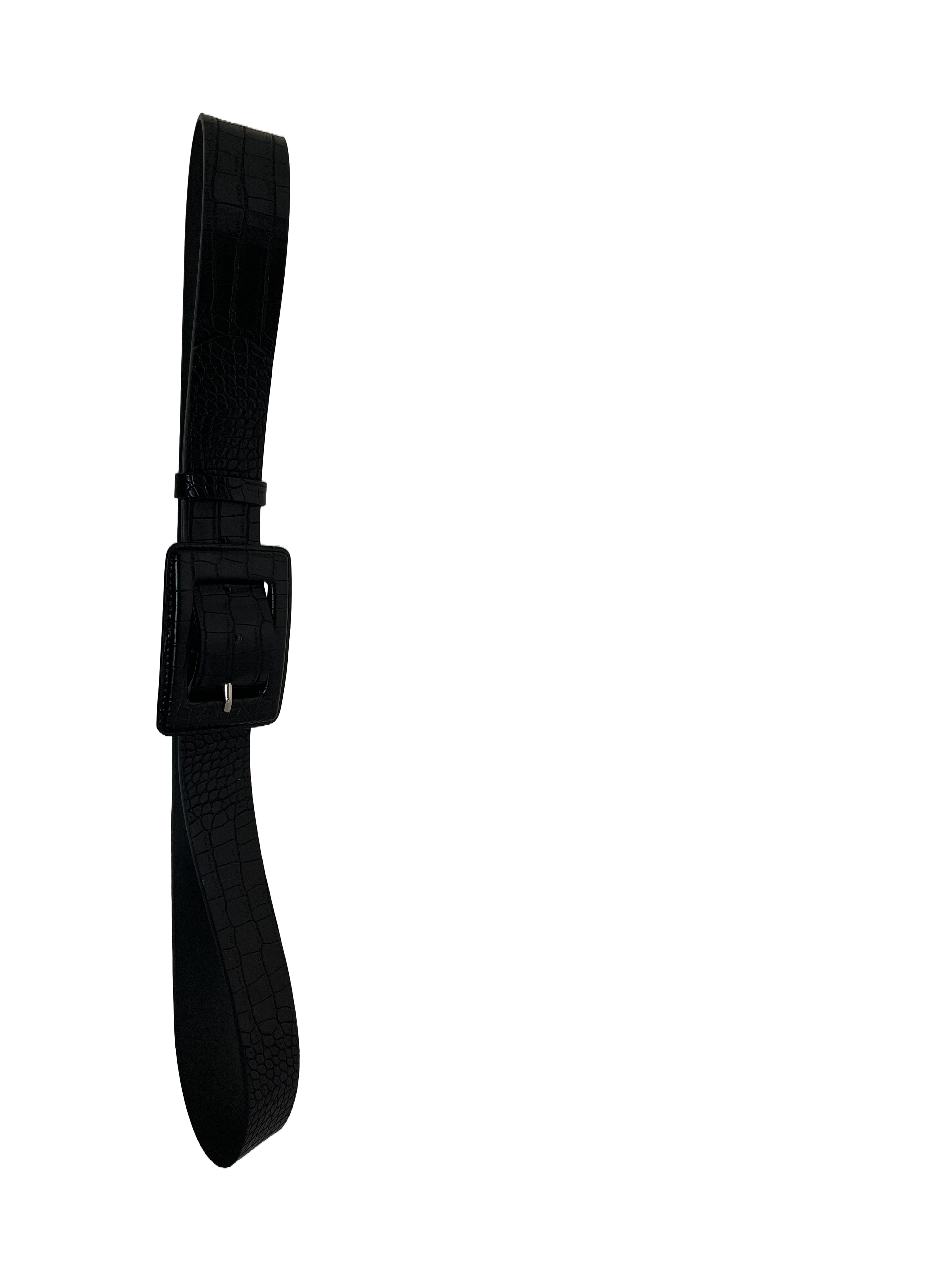 Black Croc-Pattern Belt