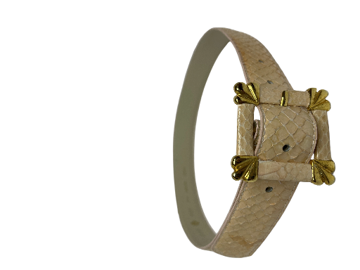 Luxury Beige Leather Belt