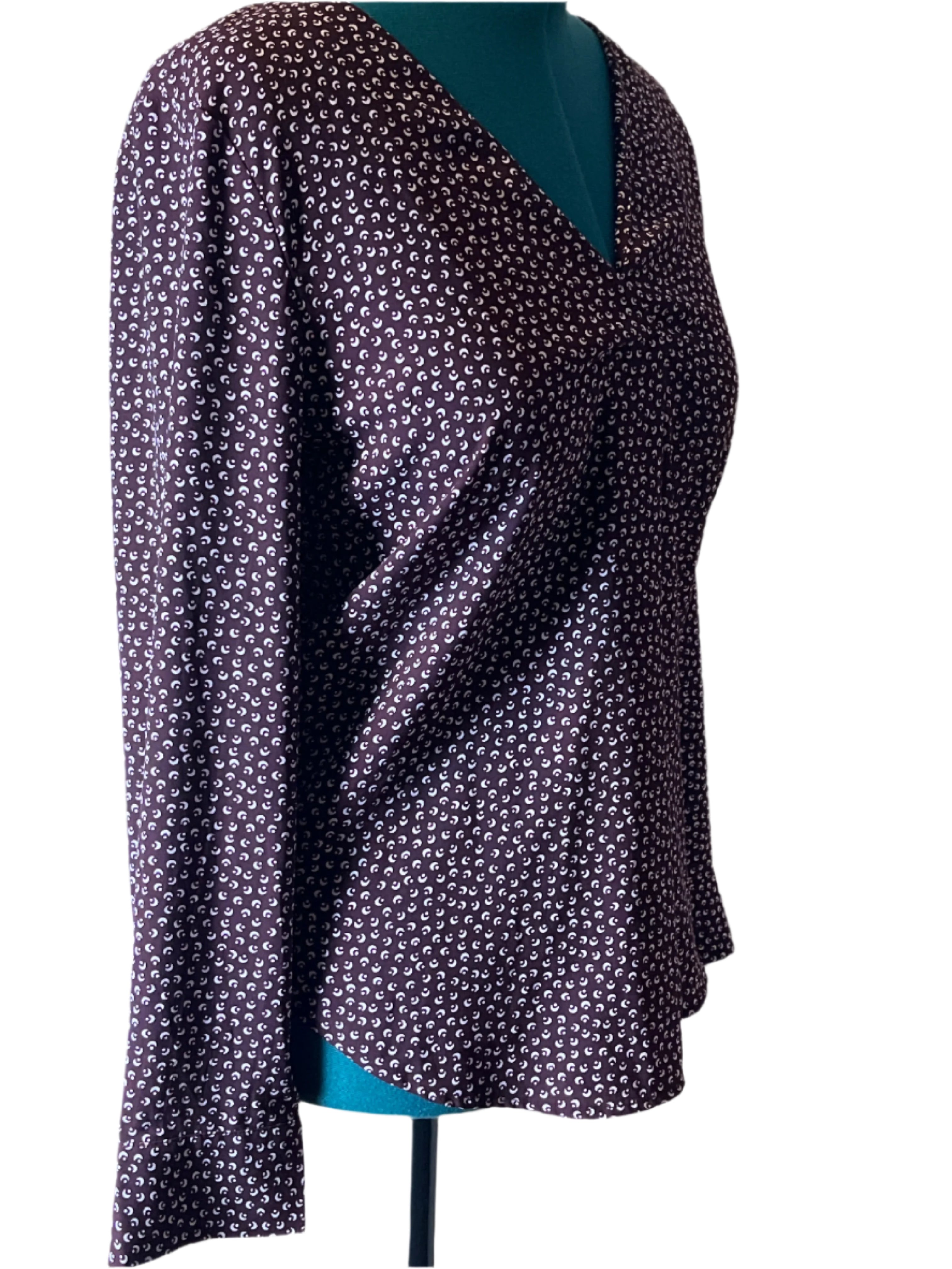 Ladies' Floral V-Neck Blouse (L)