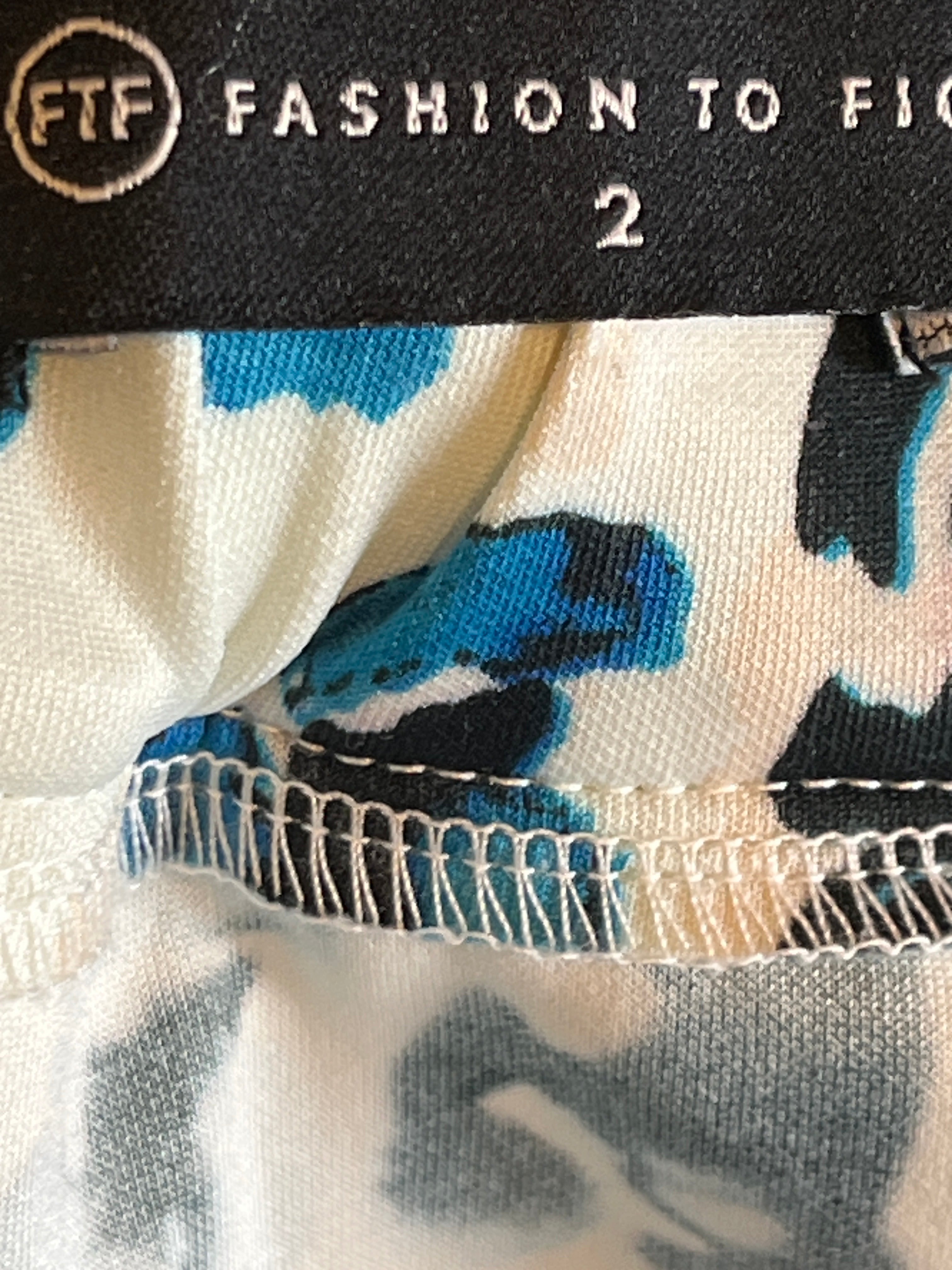 Fashion to Figure - Blue and White Patterned Skirt