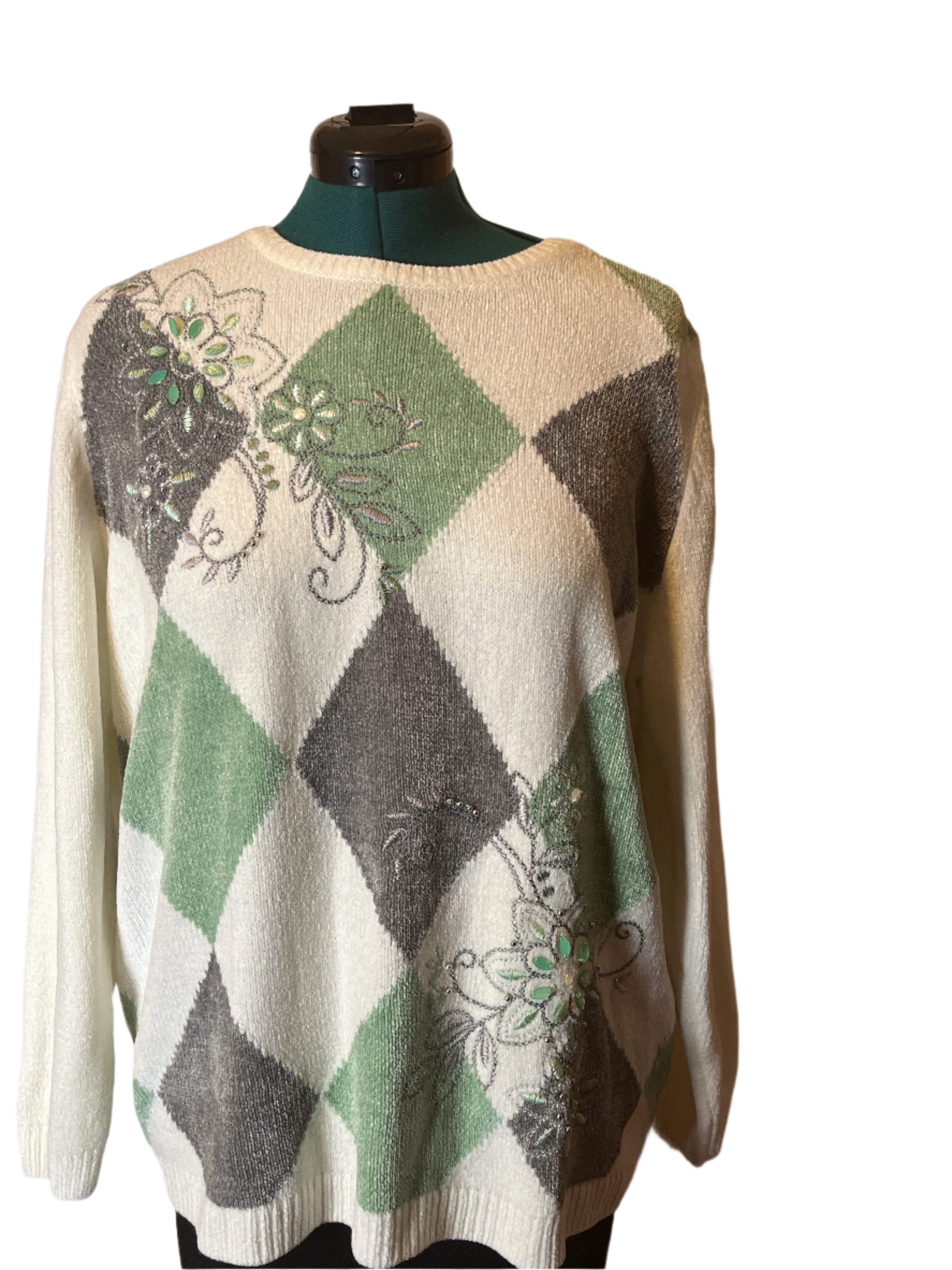 Alfred Dunner- Argyle Pattern Sweater (1X)