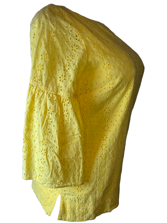 Chaps -Yellow Eyelet Blouse