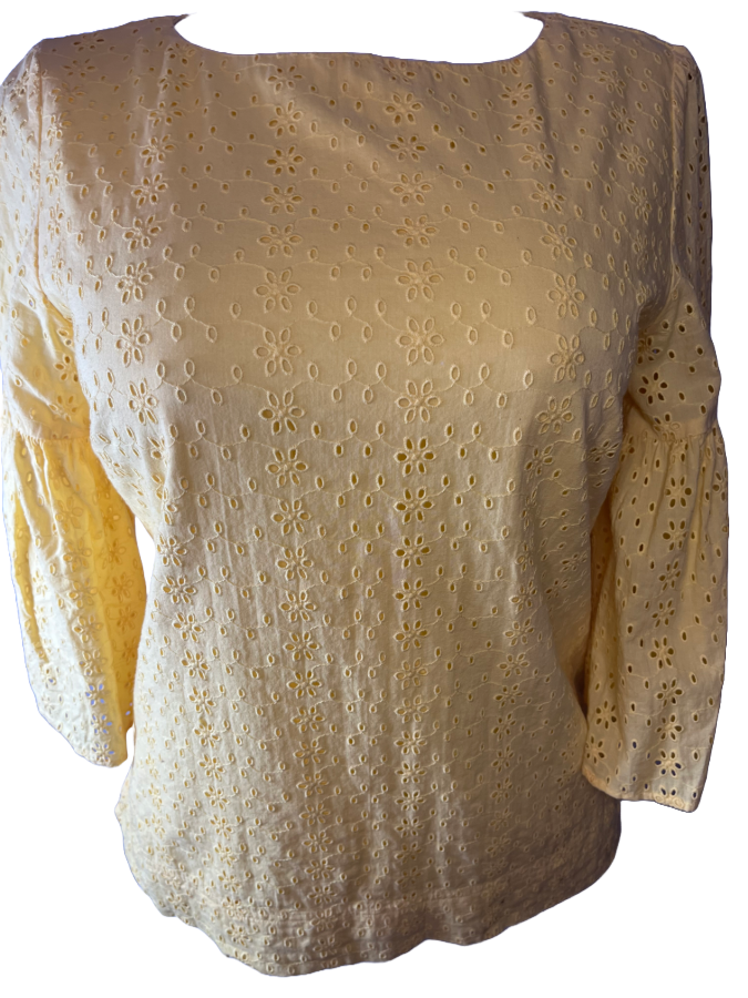 Chaps -Yellow Eyelet Blouse