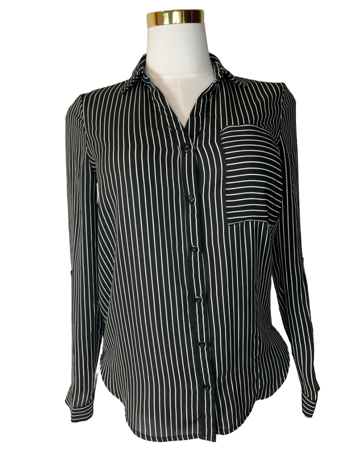 Forever 21 -Vertical Striped Button-Up Shirt