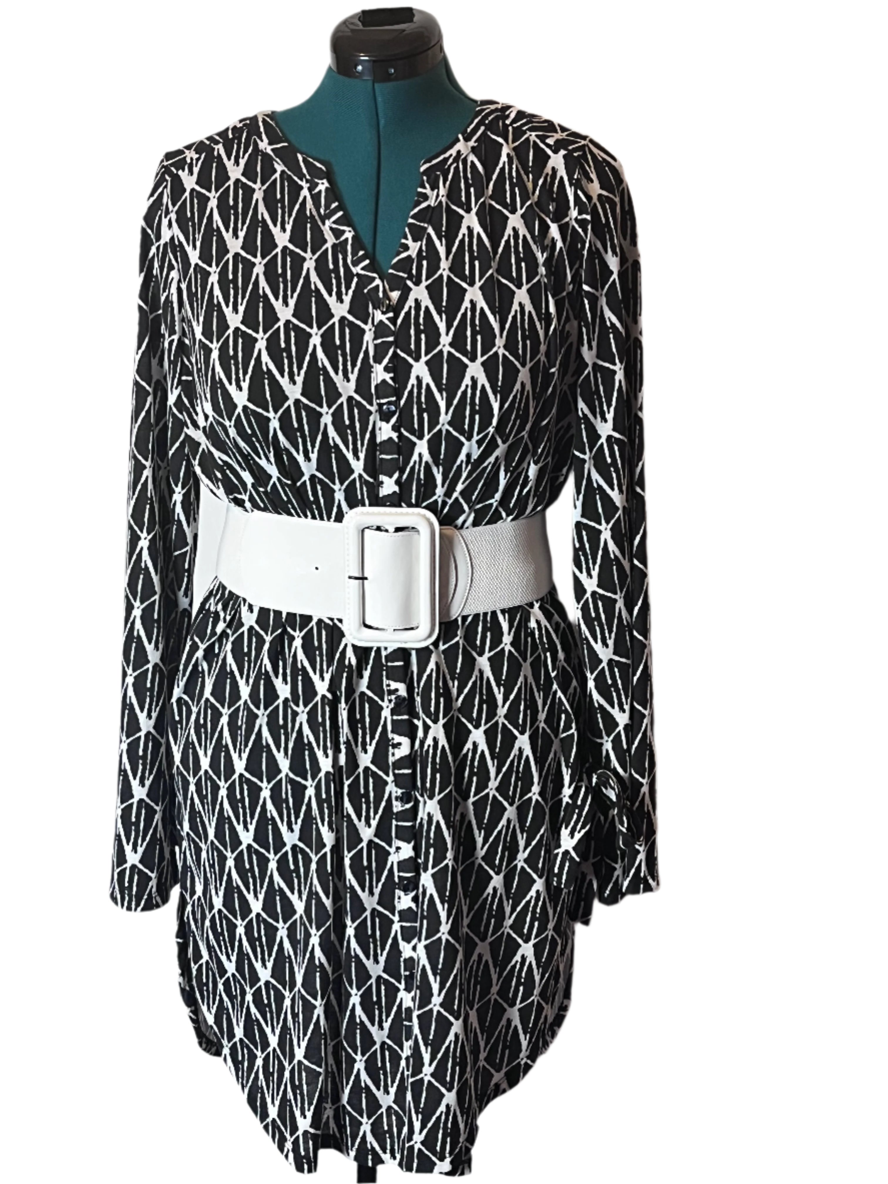 Black and White Patterned Dress