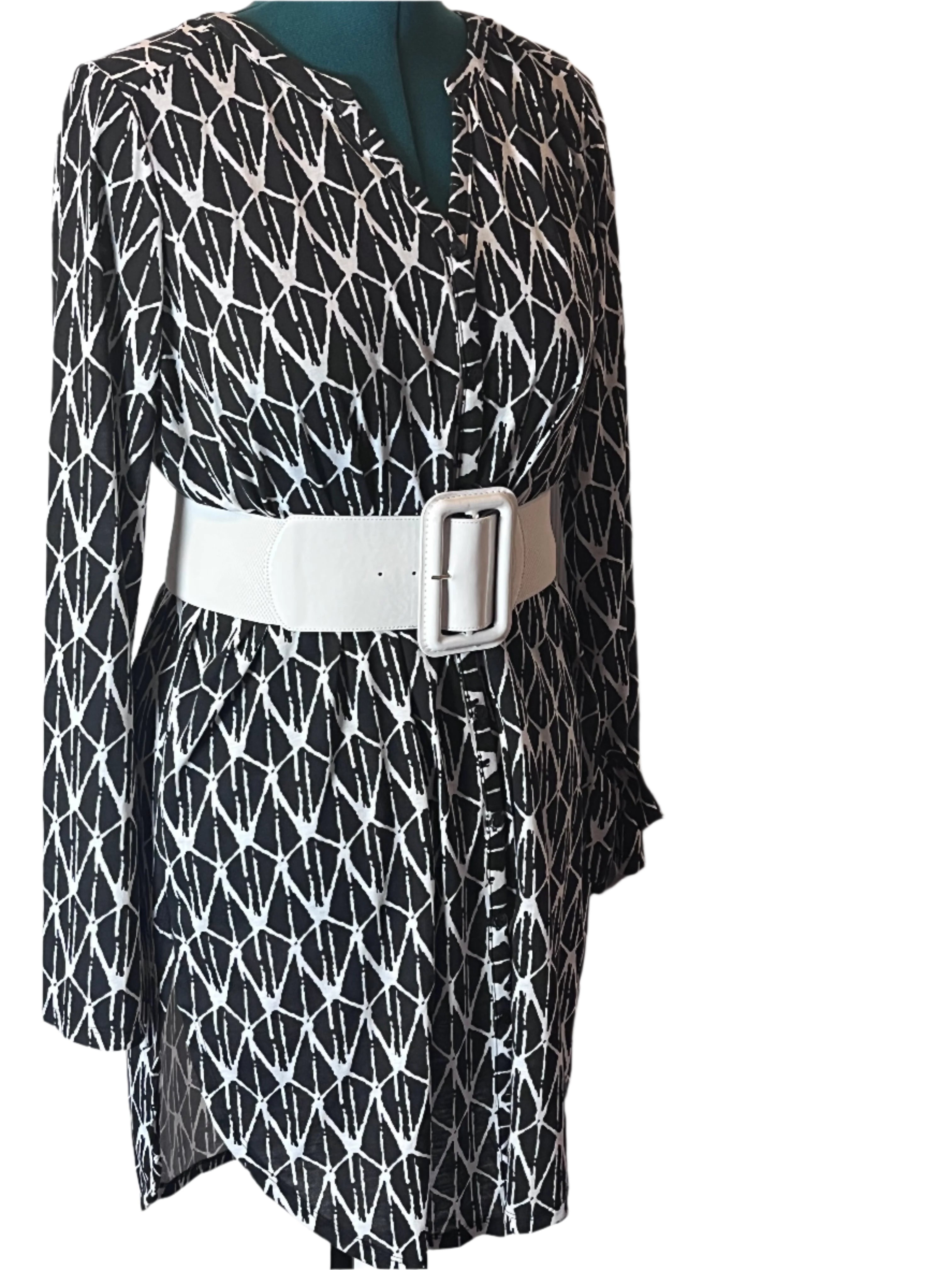 Black and White Patterned Dress