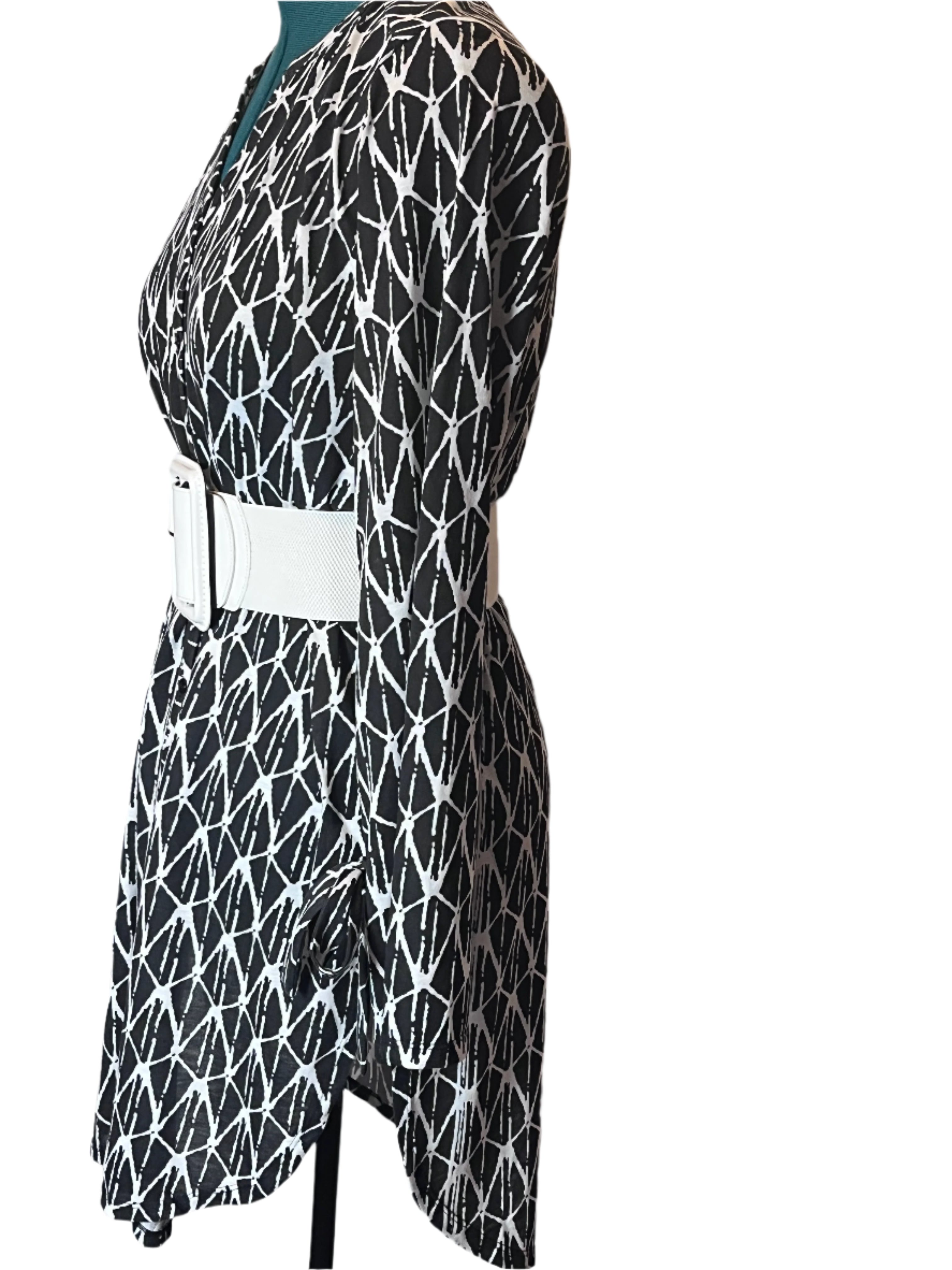 Black and White Patterned Dress