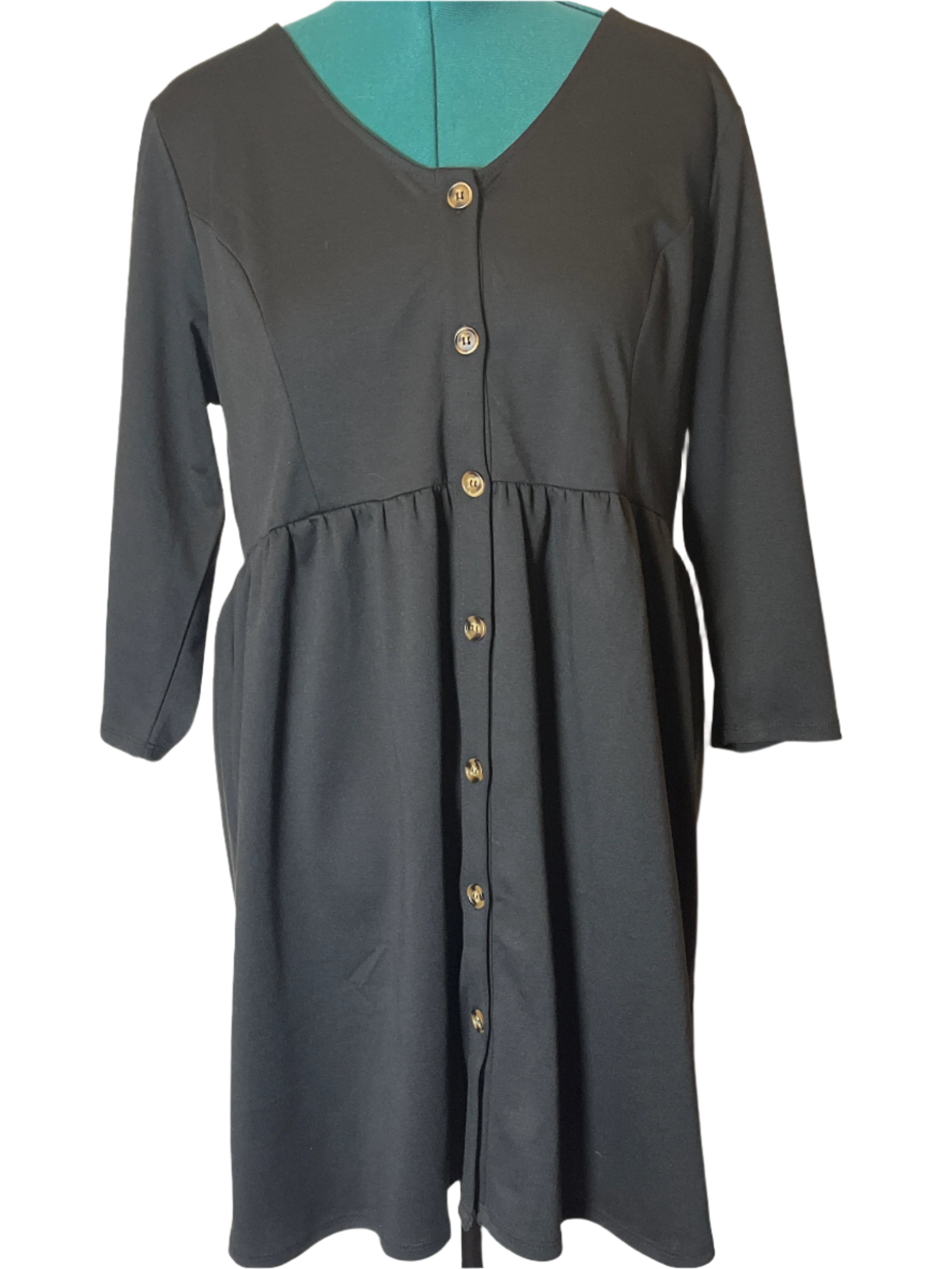 Black Button-Down Dress (size 2x)