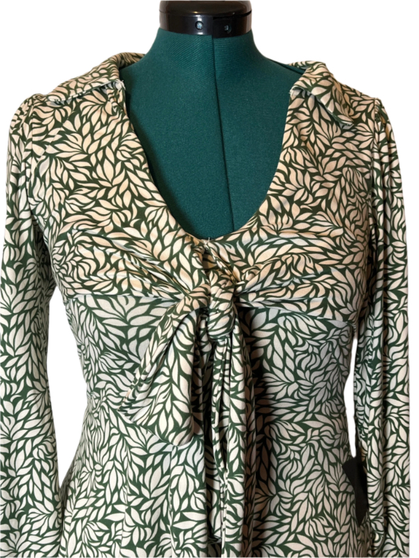 Lulus- Green and White Patterned Dress (size M)