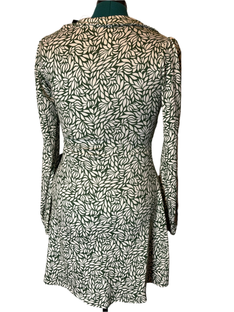 Lulus- Green and White Patterned Dress (size M)