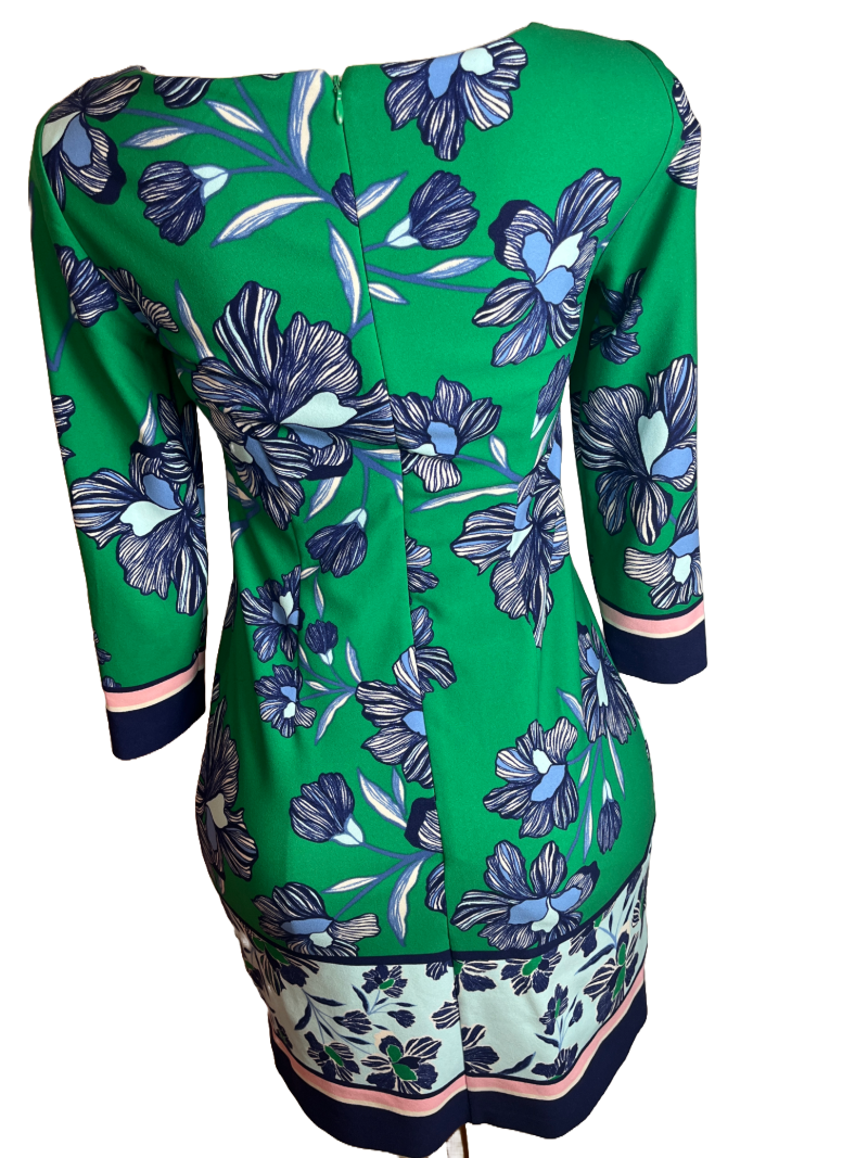 Floral Green Pencil Dress (size 4)