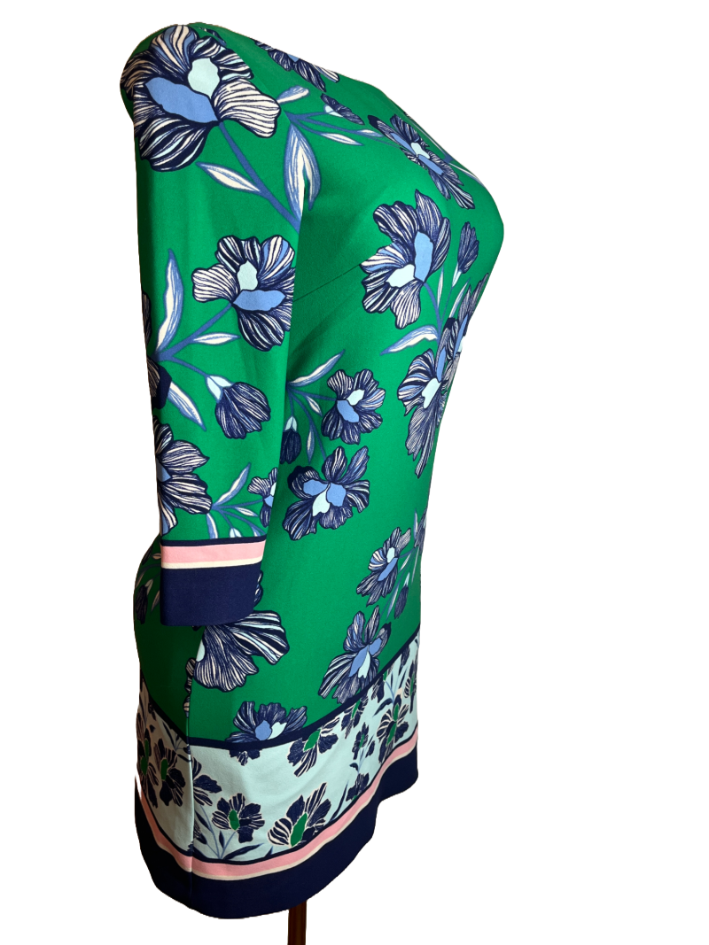 Floral Green Pencil Dress (size 4)