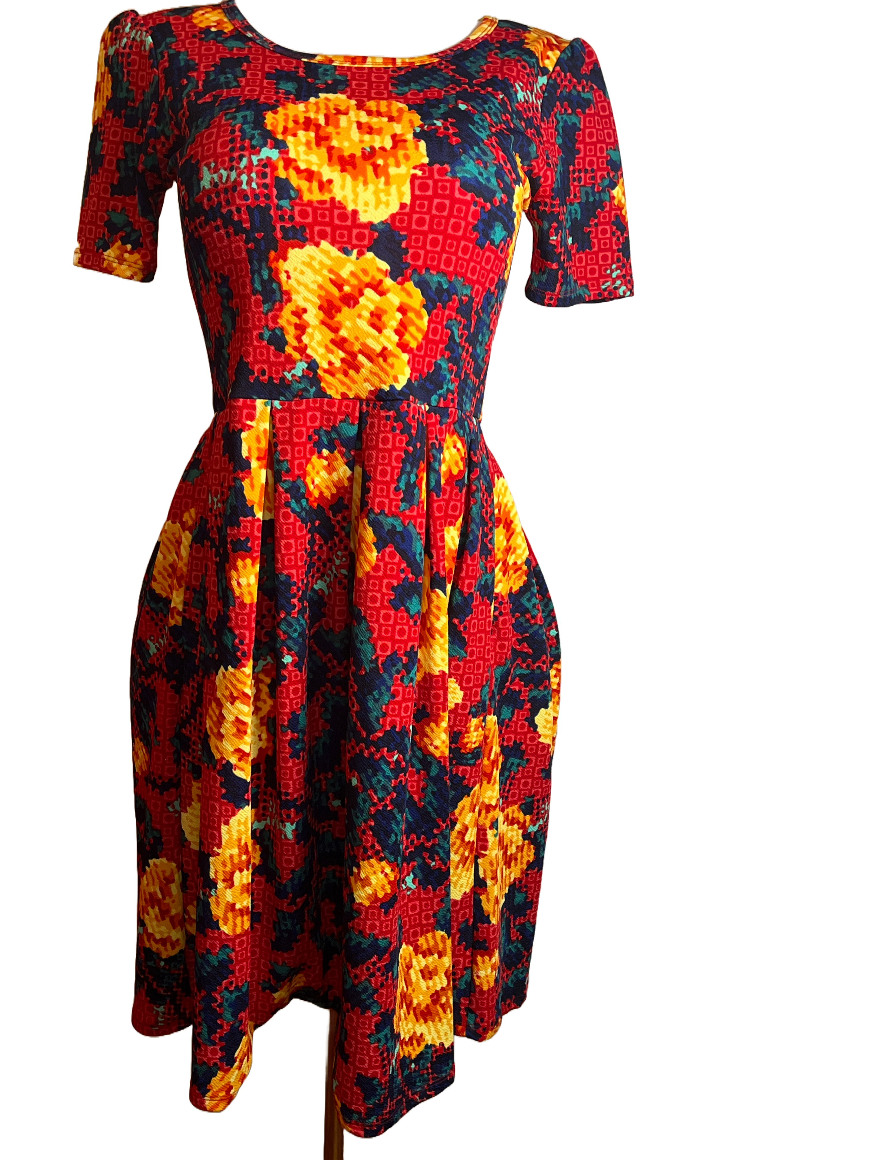 Lula Roe- Floral Patterned Dress (size M)