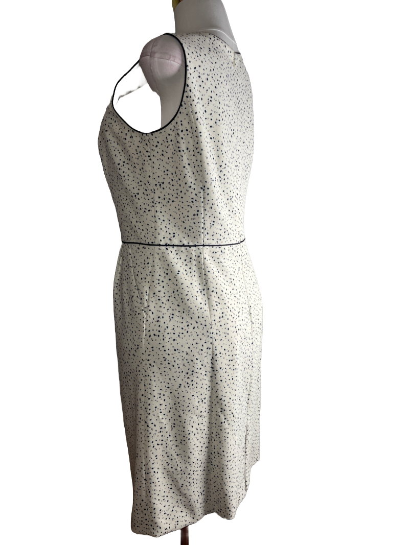 JM Studio-White Dress with Black Dots