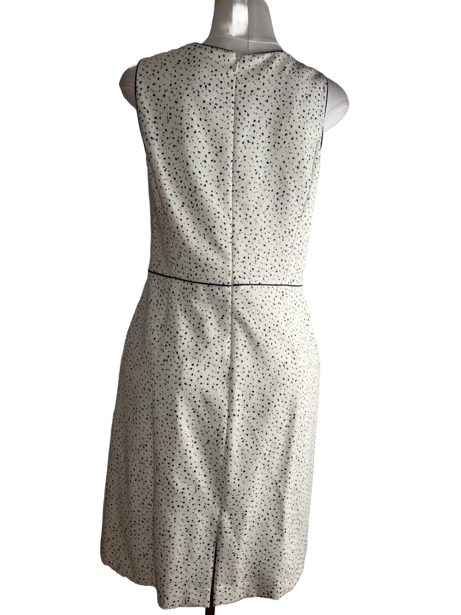 JM Studio-White Dress with Black Dots