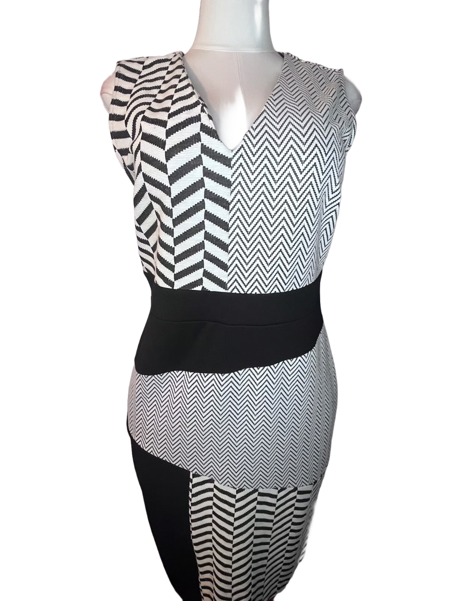 New York & Company -Black and White Patterned Dress