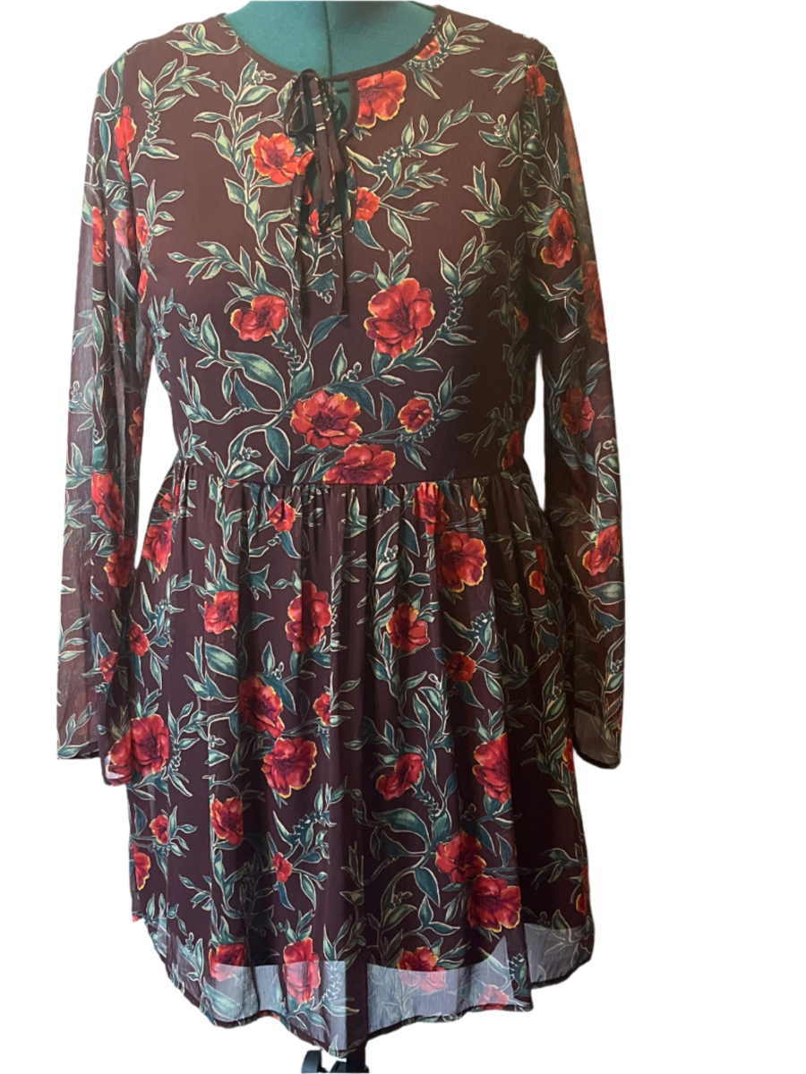Exhilaration -Floral Print Dress (XL)