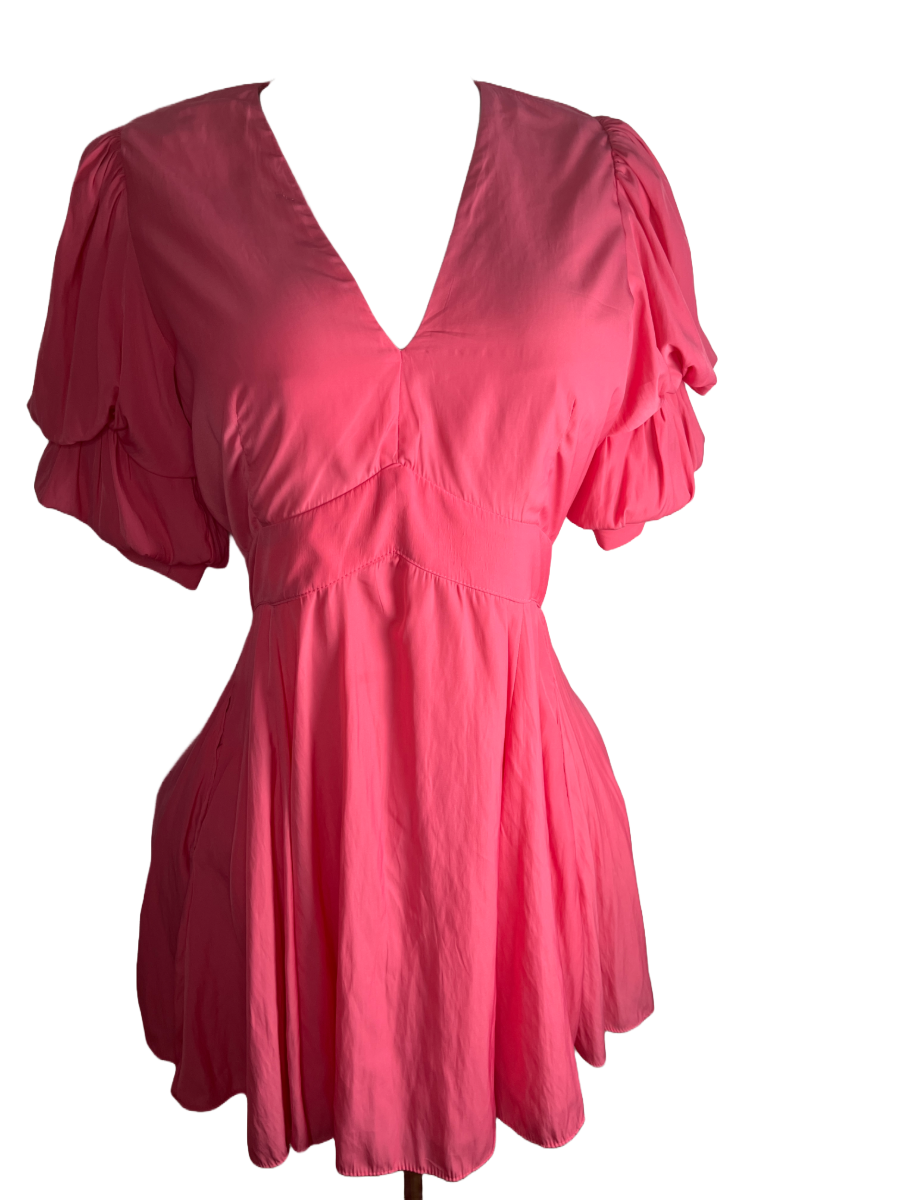 1. State - Pink Puff Sleeve Dress (M)