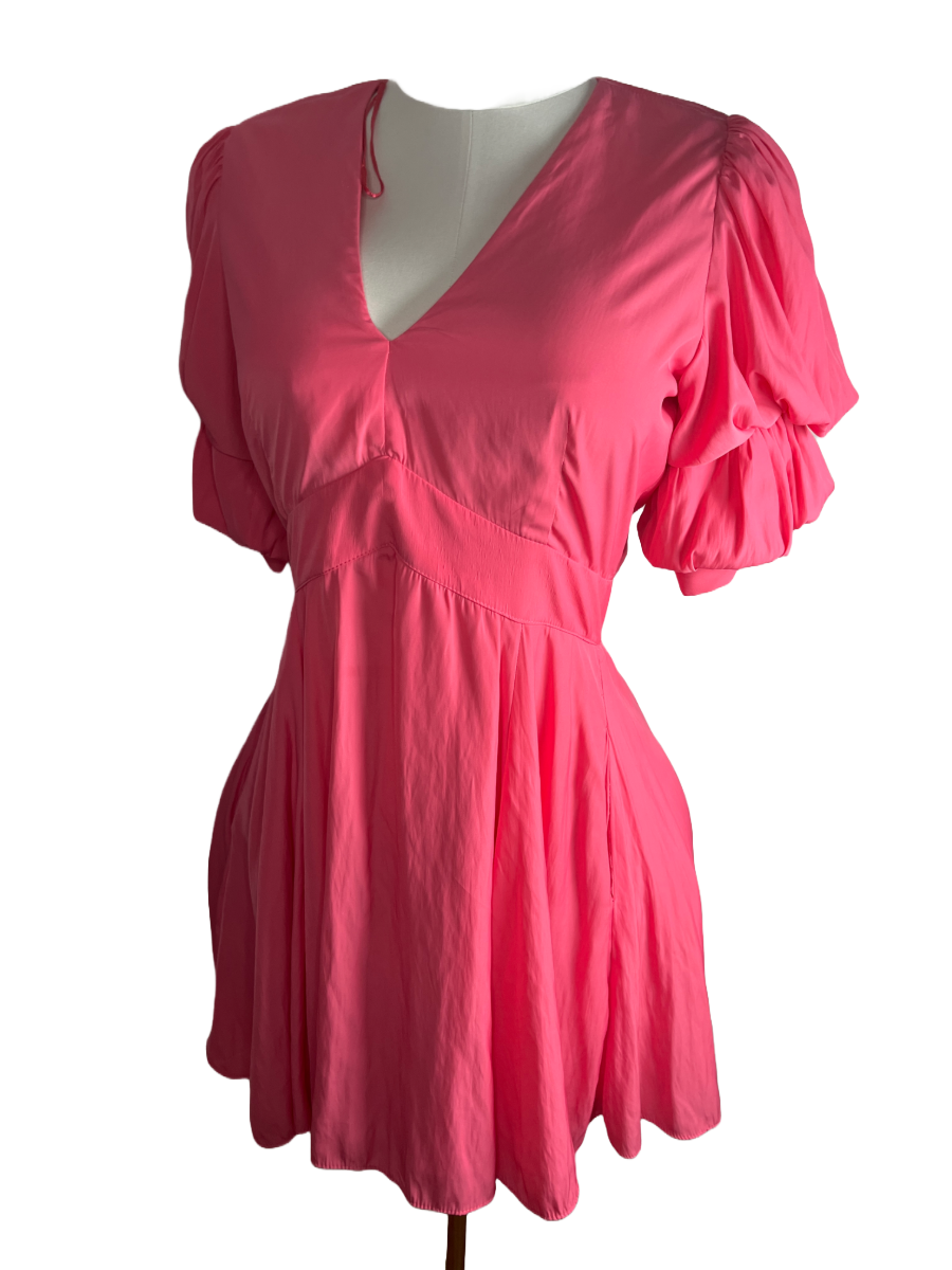 1. State - Pink Puff Sleeve Dress (M)