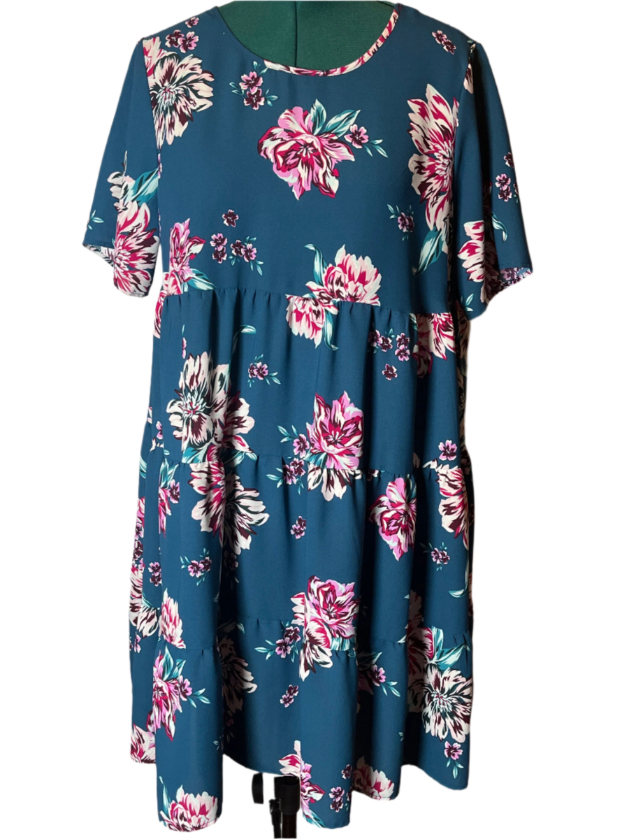 Terra Sky - Floral Patterned Dress (14w)