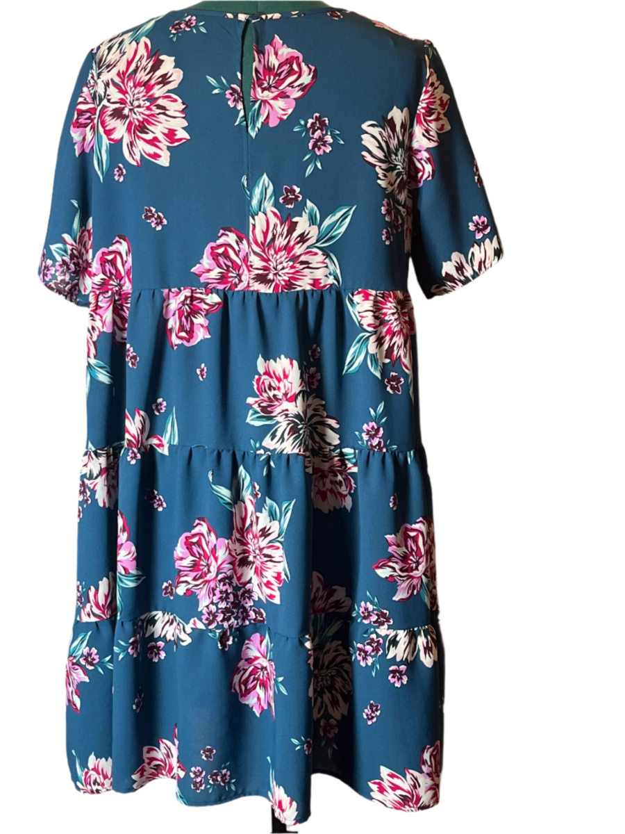 Terra Sky - Floral Patterned Dress (14w)