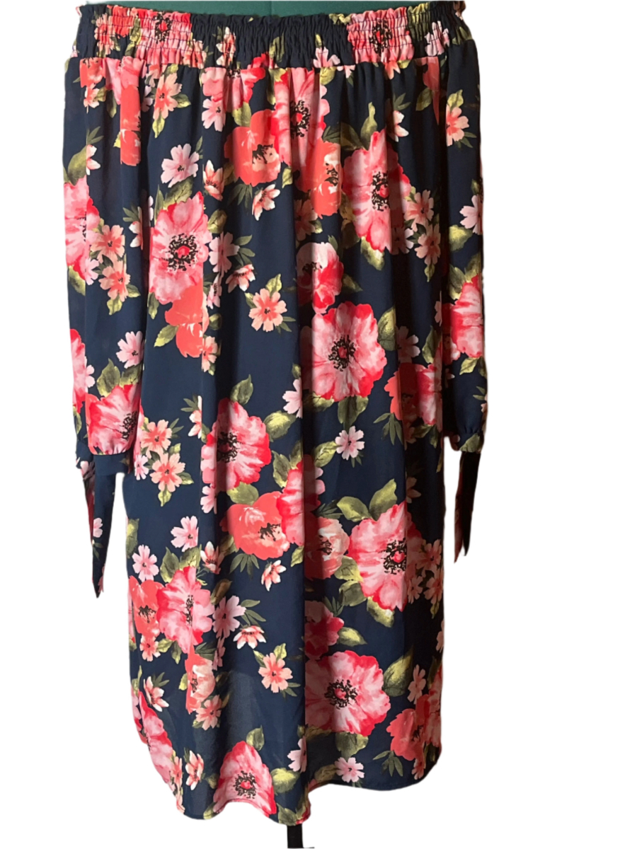 Love J - Floral Off-Shoulder Dress (2x)